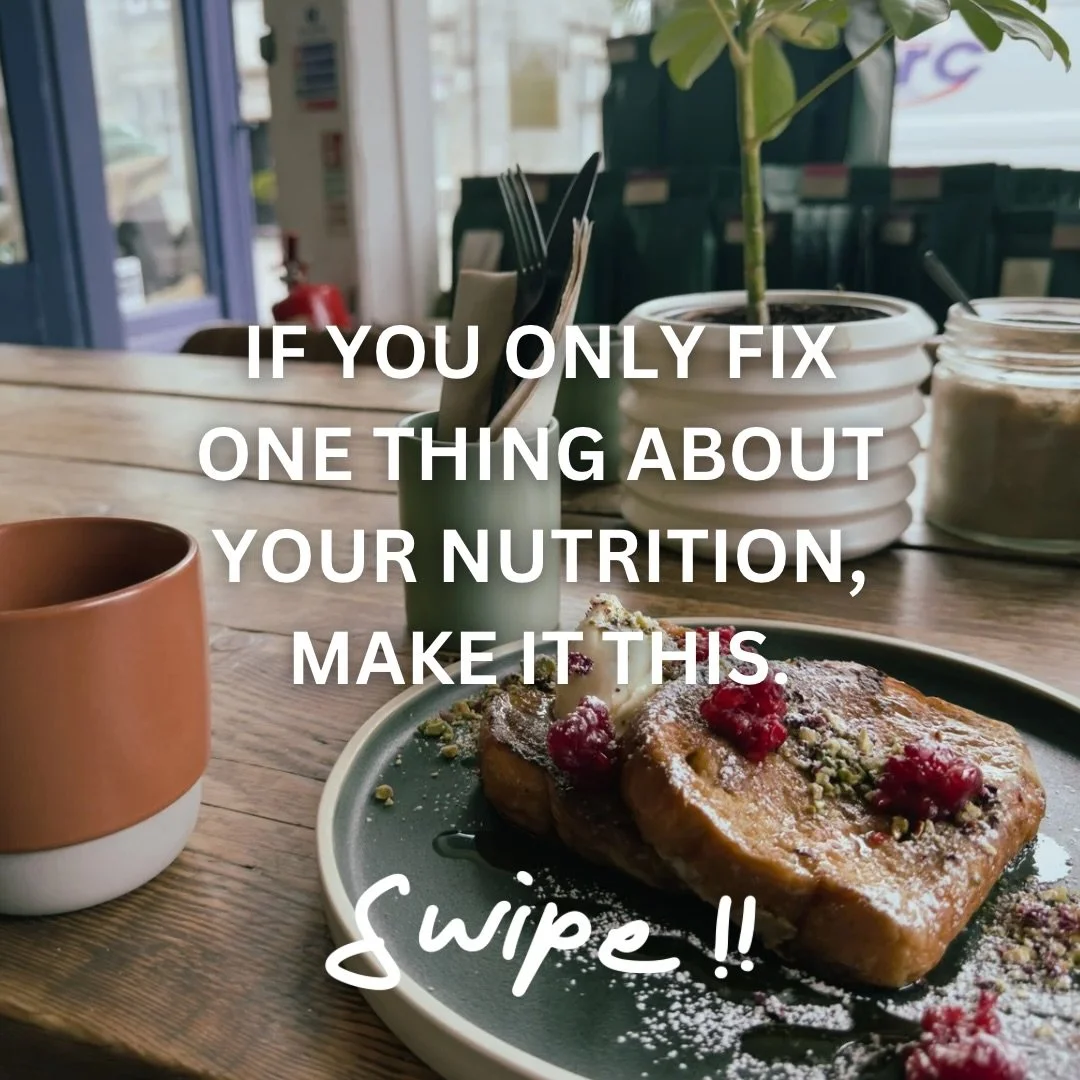 If you only fix ONE thing about your nutrition, make it this.

The problem: You&rsquo;re eating &ldquo;healthy&rdquo; - salads, smoothie bowls, avocado toast - but you&rsquo;re starving by 11am and your recovery is shit.

The fix: Start every meal wi