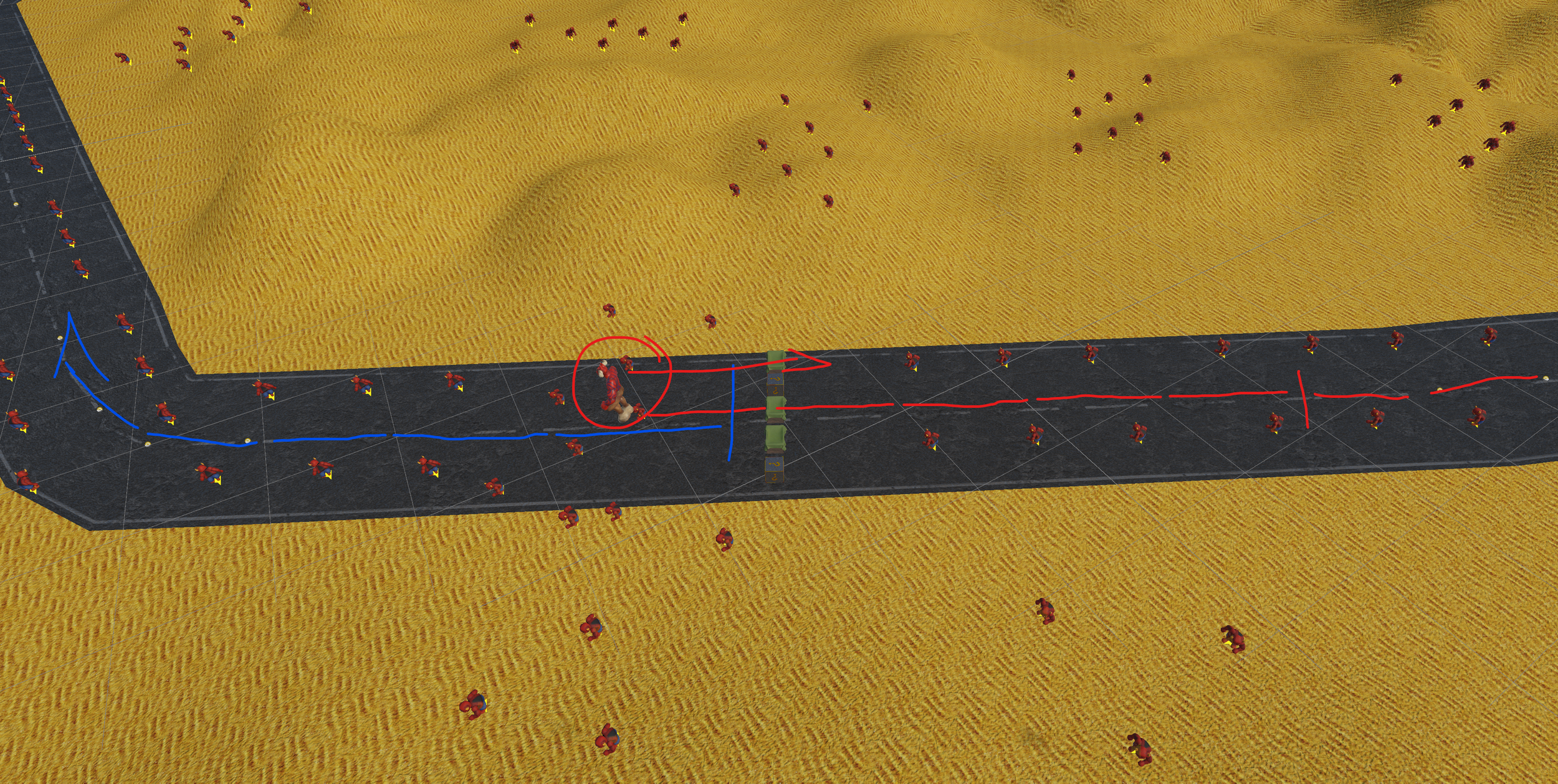Action awareness economy assessment, everything in 50m chunks