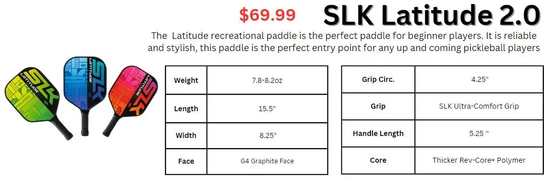 SLK Latitude 2.0 Pickleball Paddle