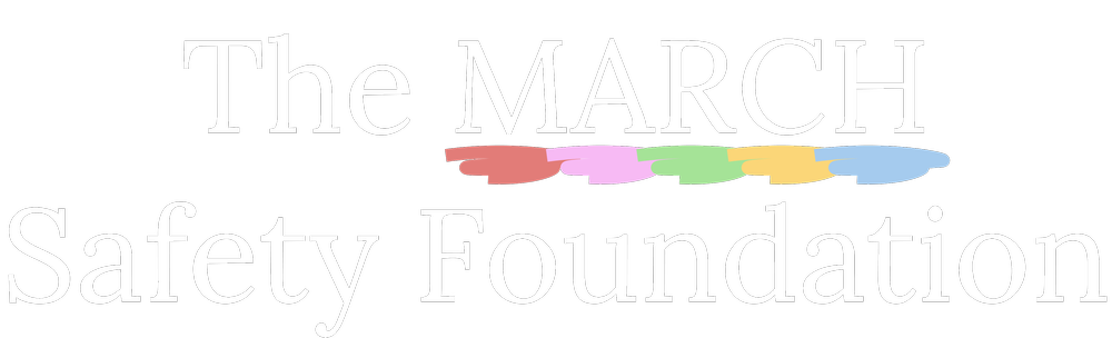 The March Safety Foundation logo with colorful brushstrokes underneath the text.