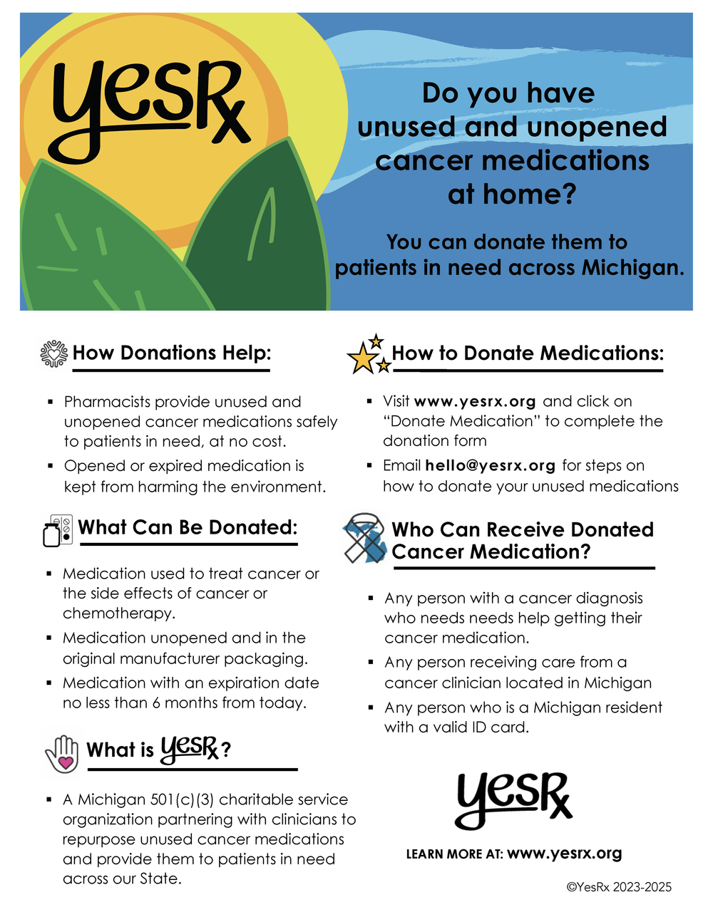 Repository Medication Donate Medication to Others in Need — YesRx - Michigan Cancer Drug ...