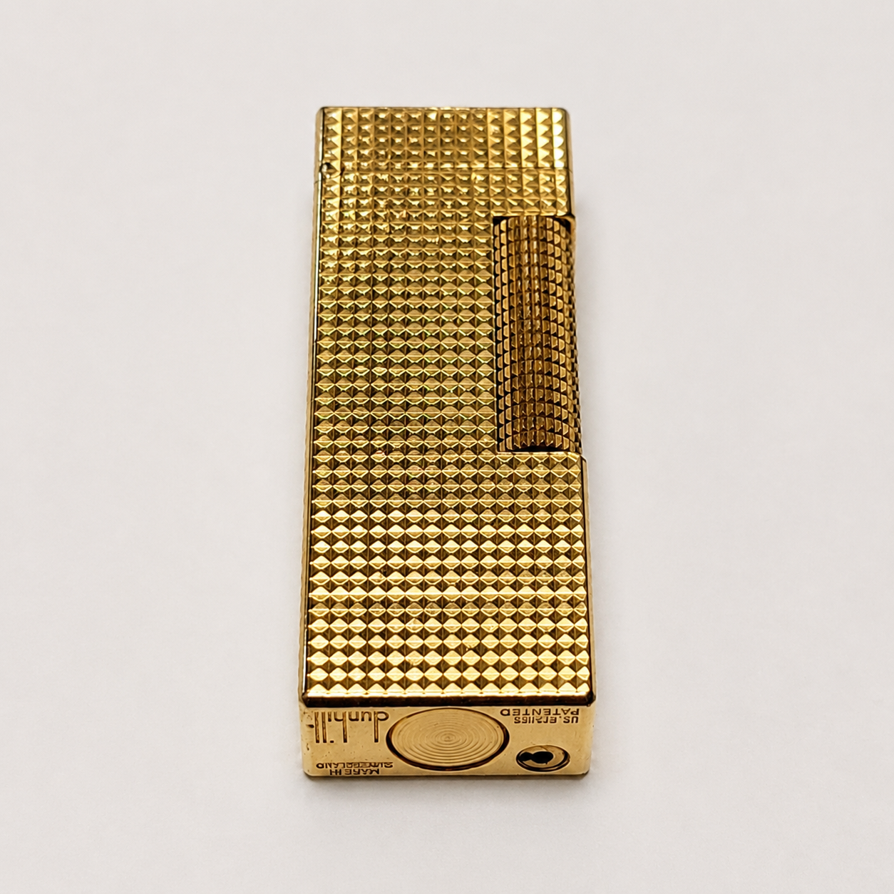 Alfred Dunhill Rollagas Gold Plated Hobnail Lighter