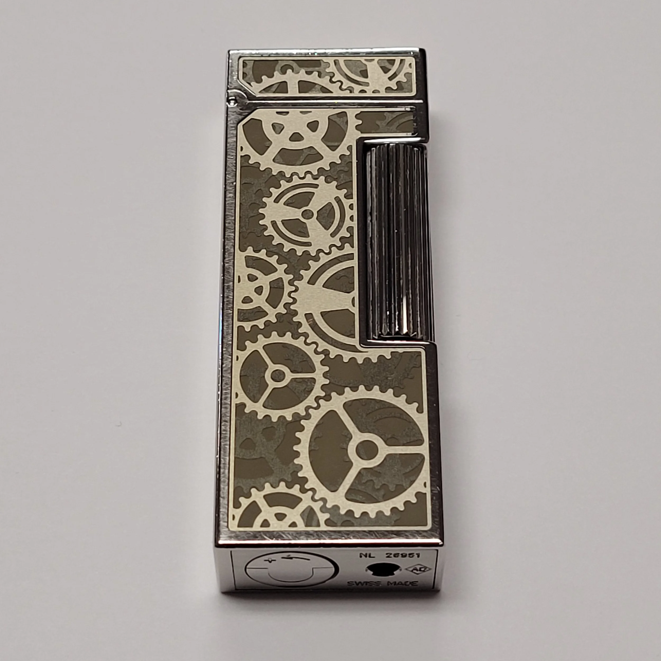Alfred Dunhill Rollagas 2 Palladium Plated & Gears Lighter