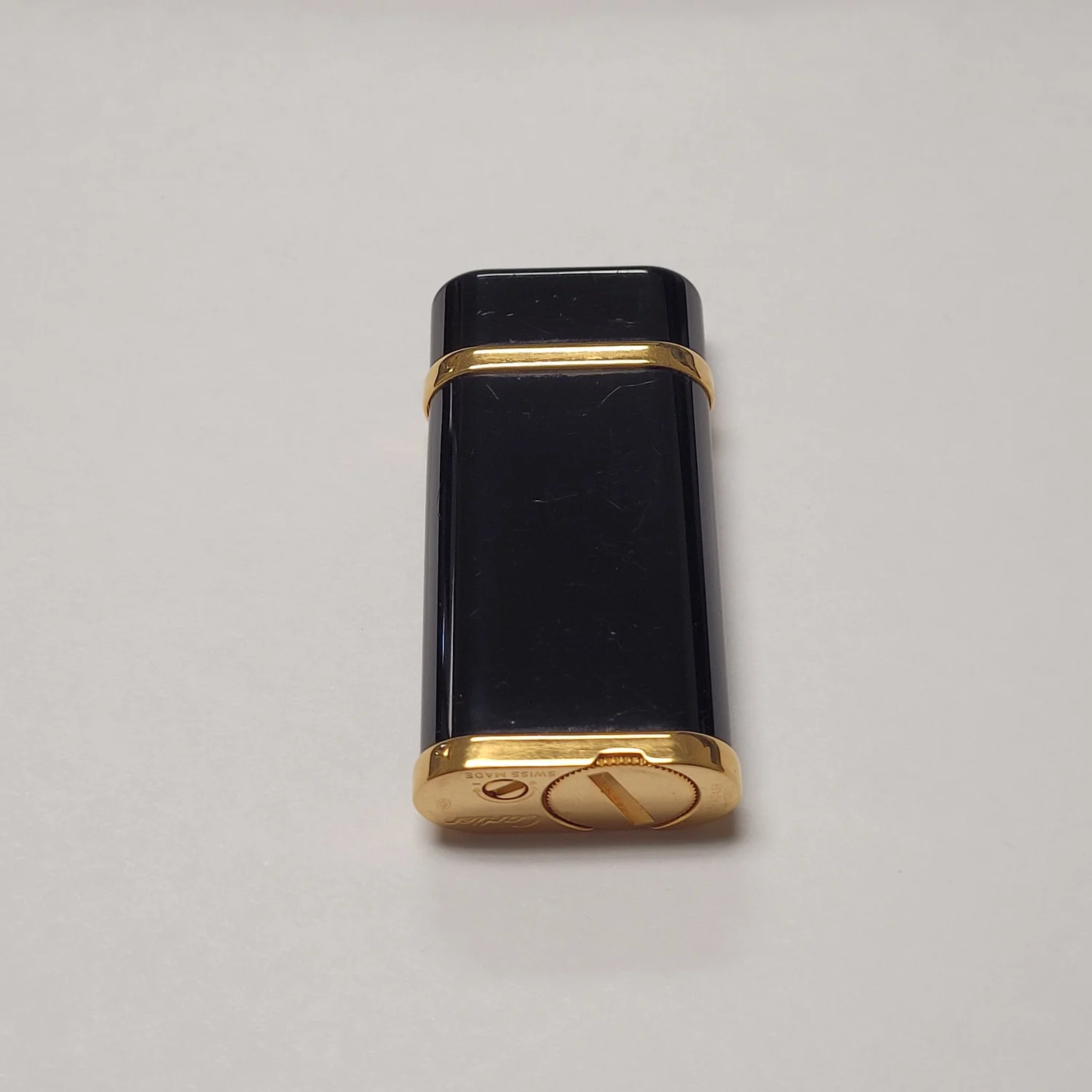 Cartier Gold Plated & Black Enamel — Elegant Lighters :: Selling 