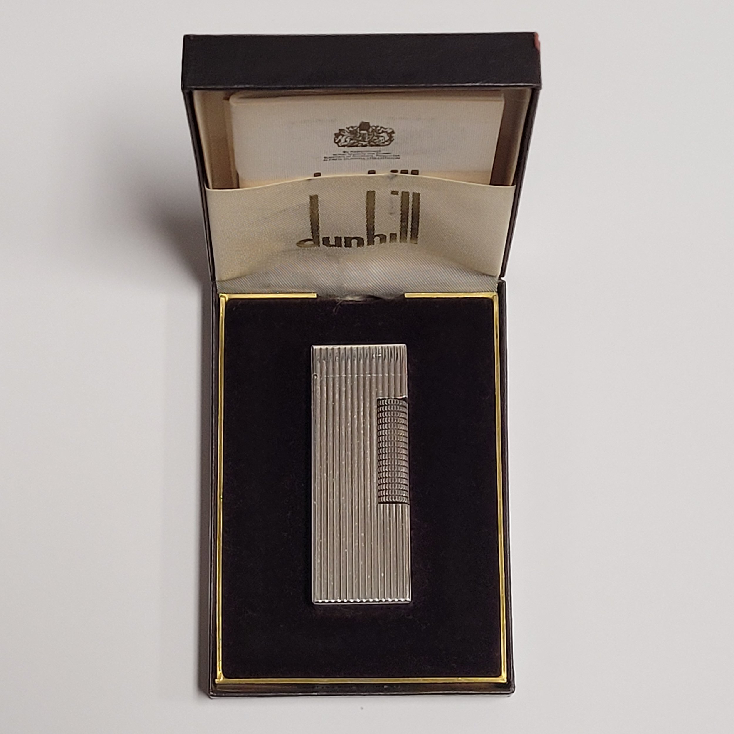 Alfred Dunhill Rollagas Columns & Silver Plated Lighter