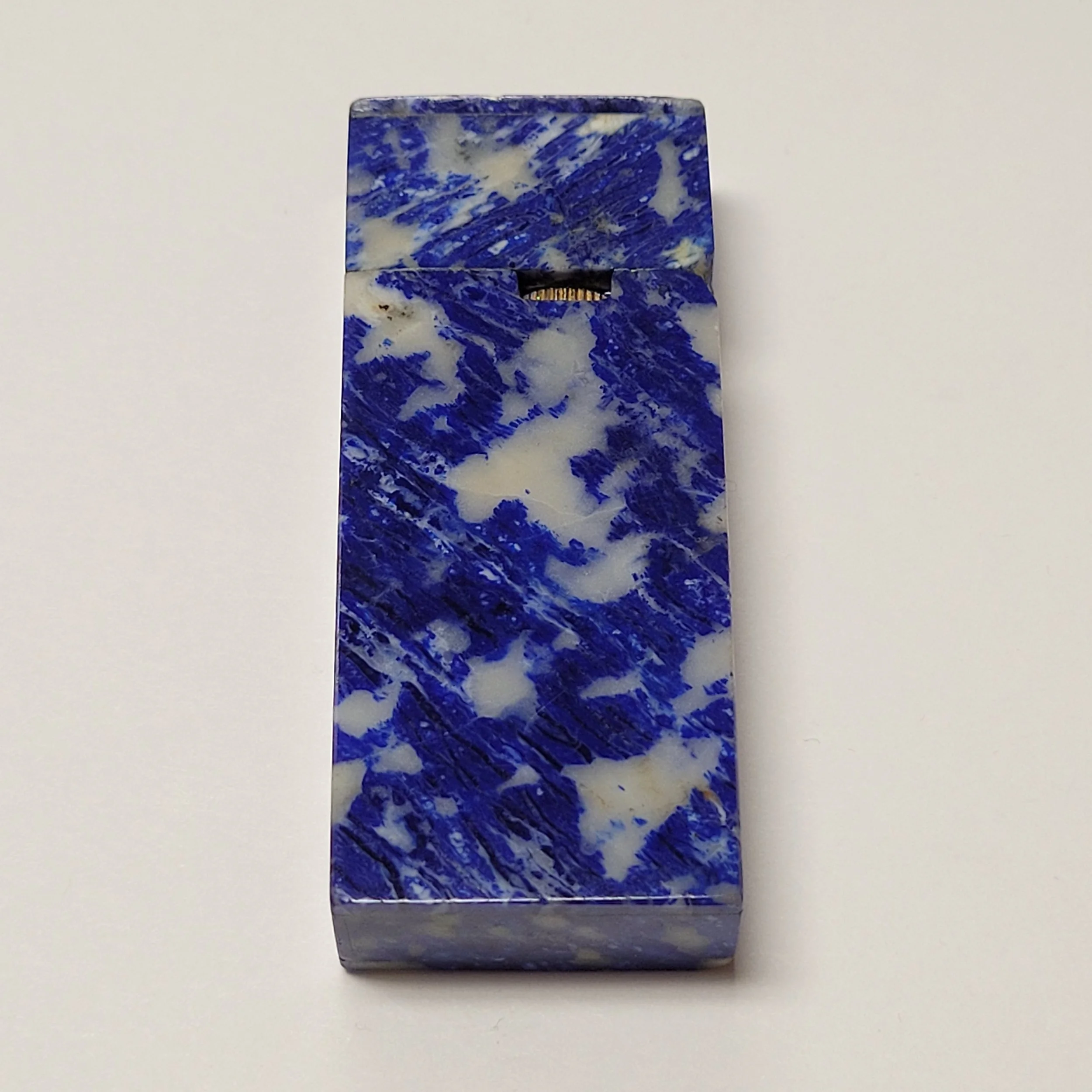 Vintage Malachite Blue & White Butane Lighter