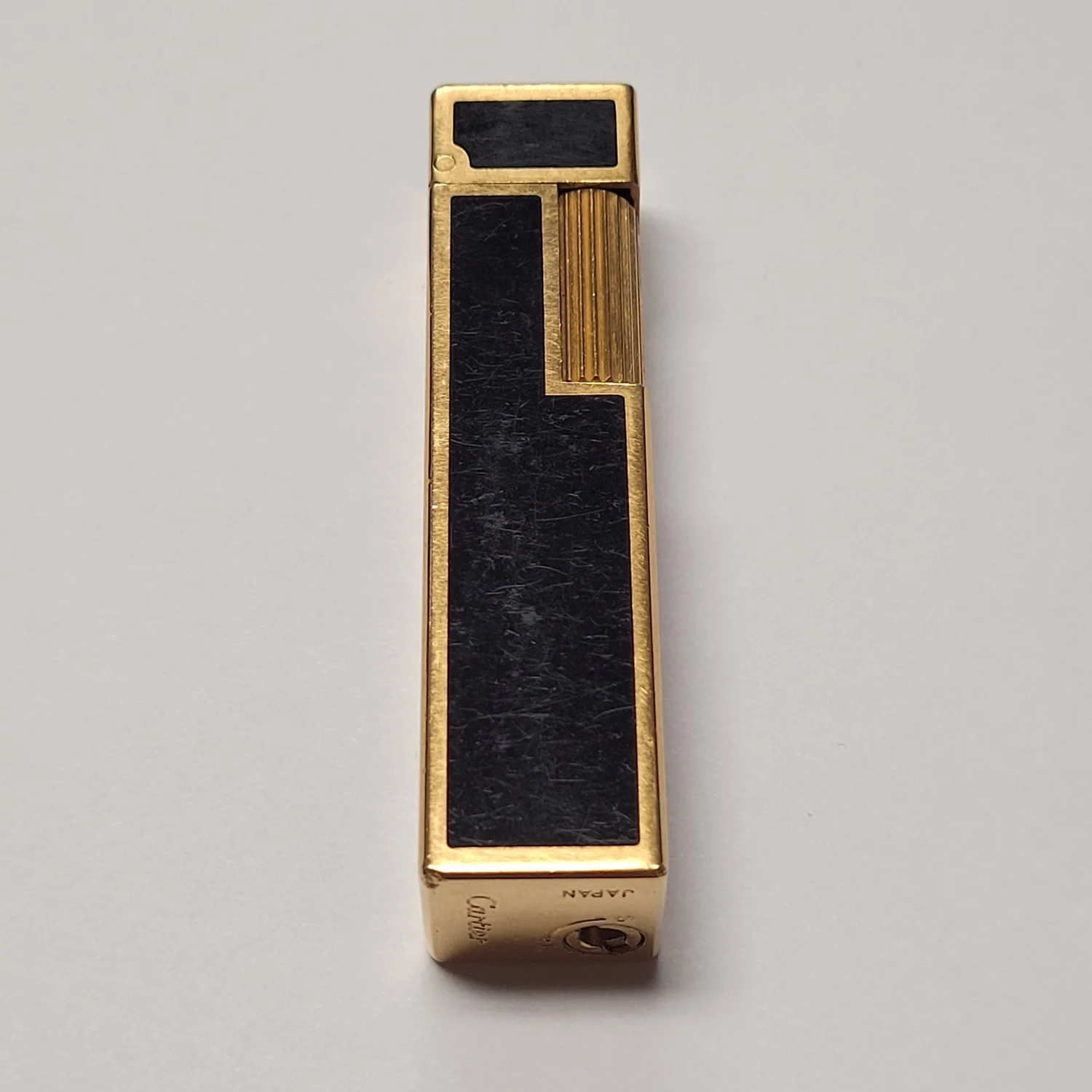 Cartier Cube Gold Plated Black Lacquer Lighter — Elegant Lighters 