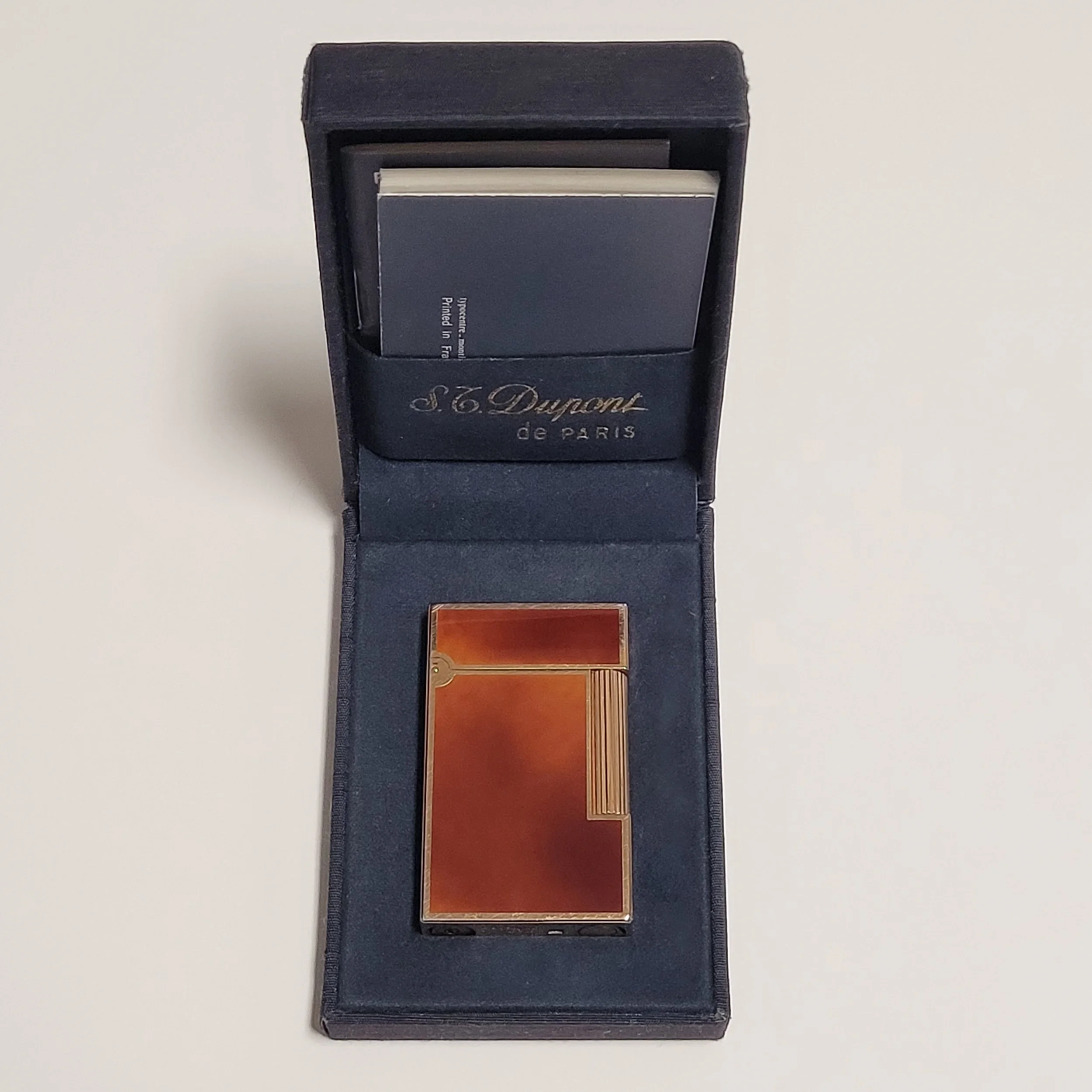 S.T. Dupont Ligne 2 Gold Plated Brown Lacquer Lighter