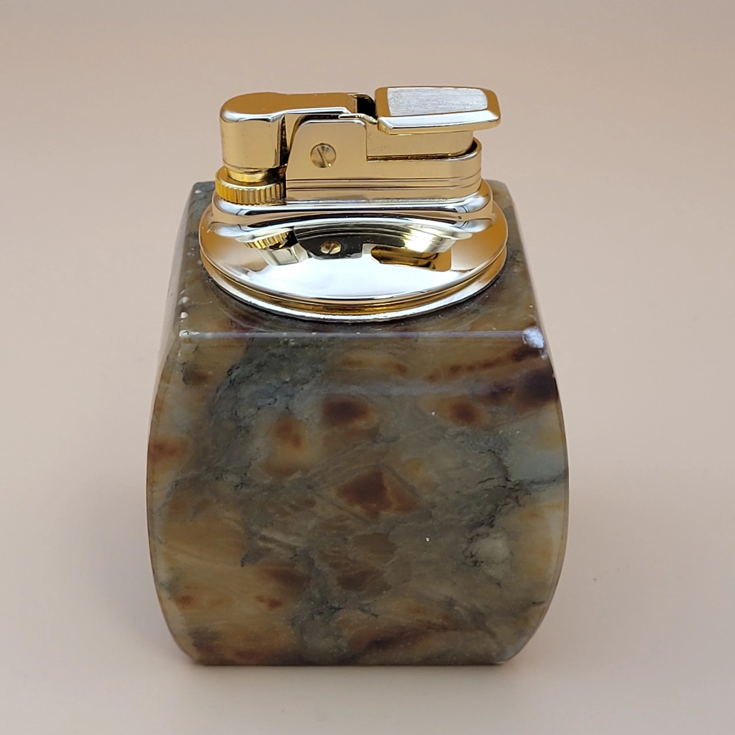 Vintage Hand Carved Alabaster Butane Table Lighter