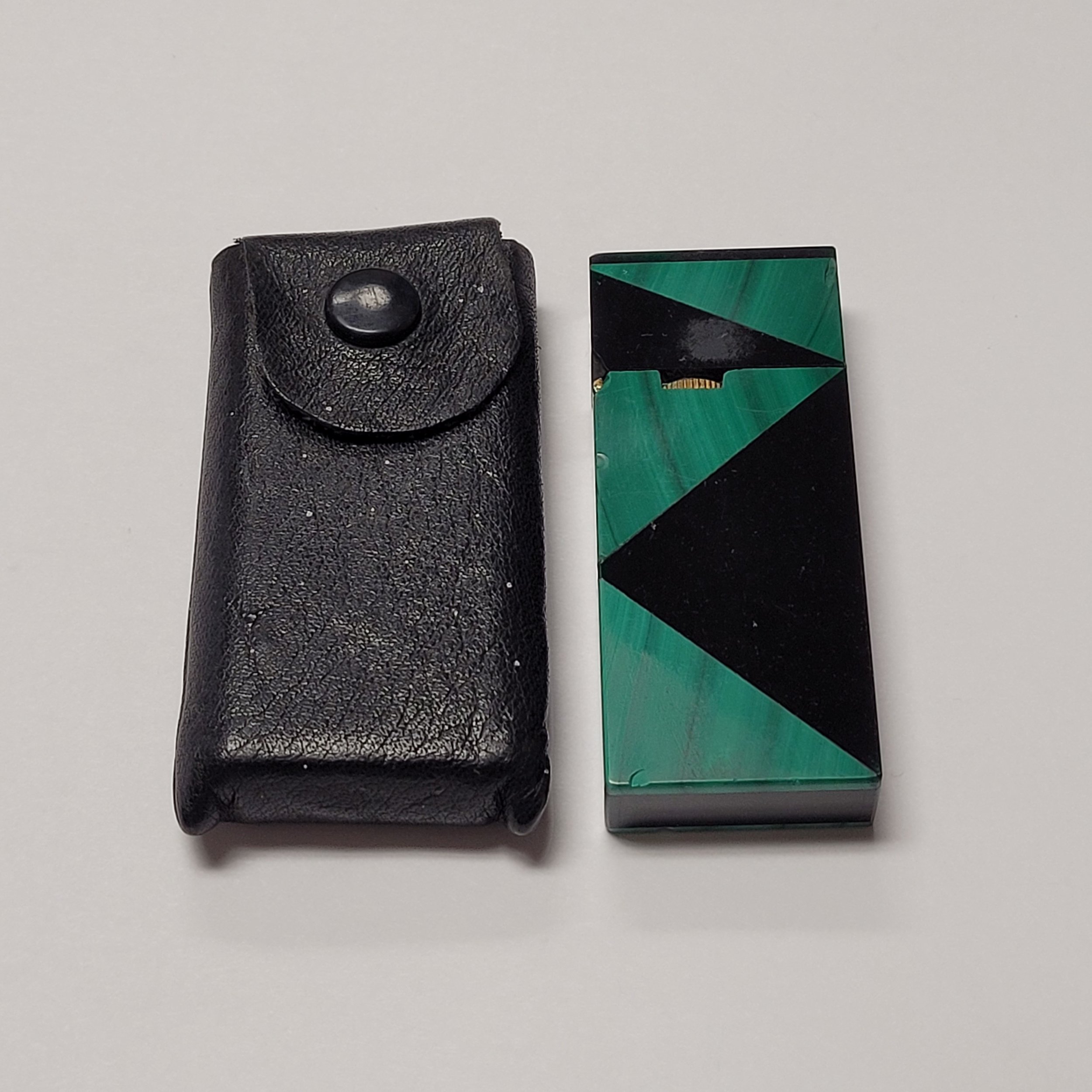 Vintage Malachite & Black Butane Lighter