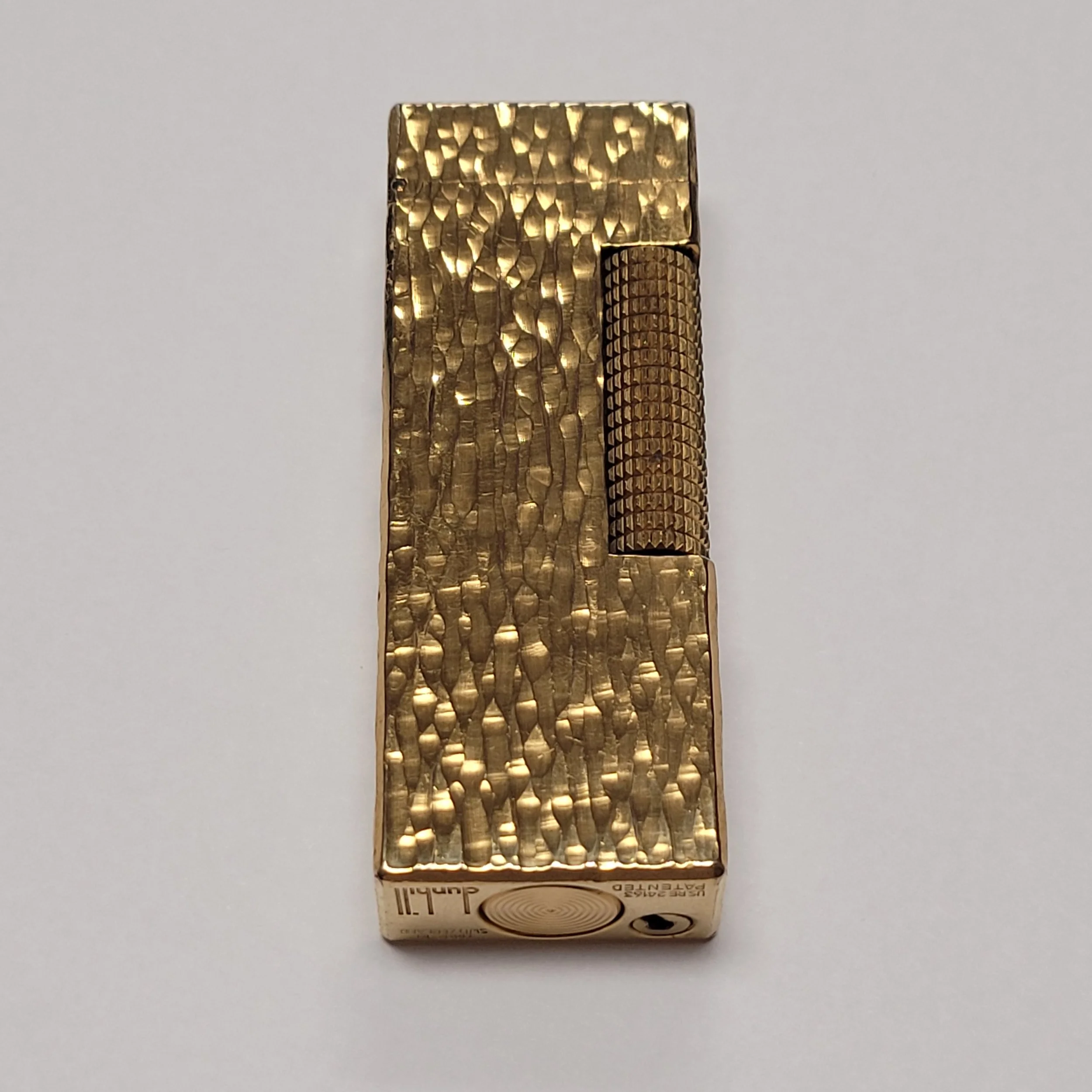 Alfred Dunhill Rollagas Bark & Gold Plated Lighter
