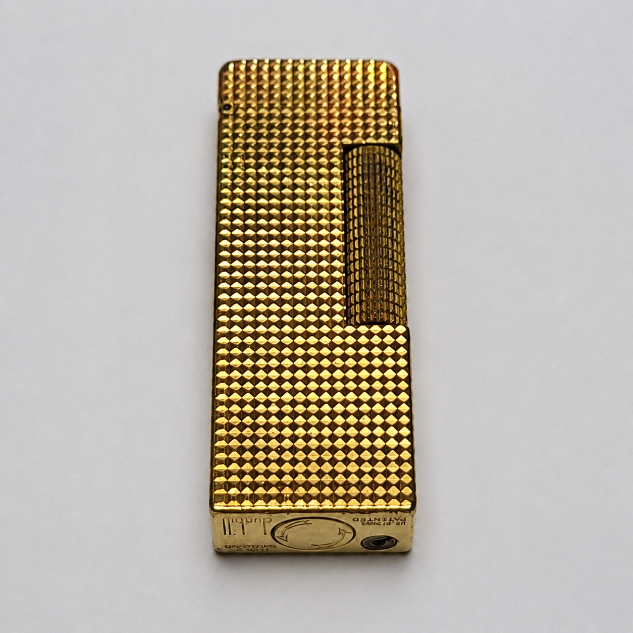 1960s Alfred Dunhill Rollagas Gold Plated & Hobnail Lighter
