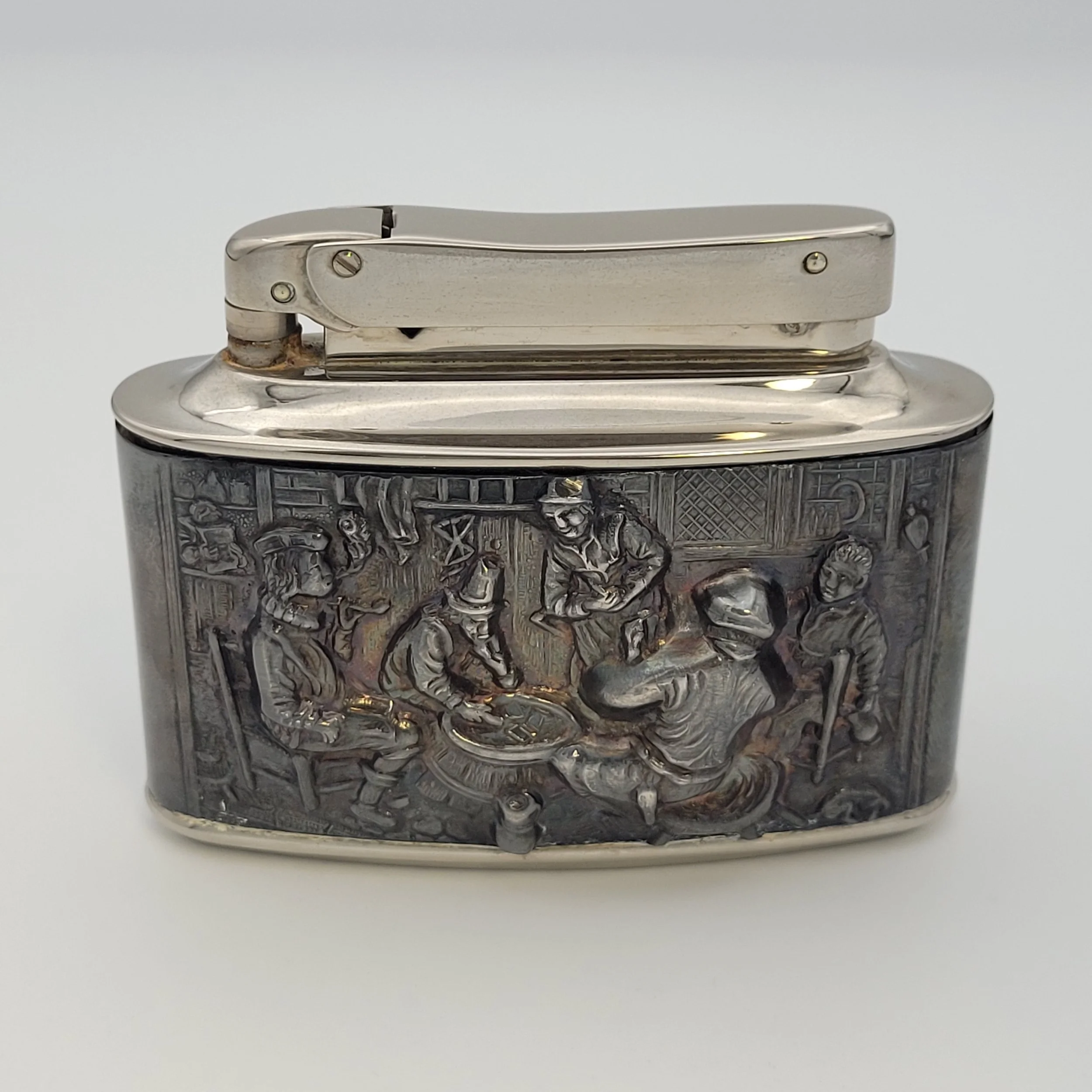 1950s Mylflam Diplomat Village Scene Table Lighter