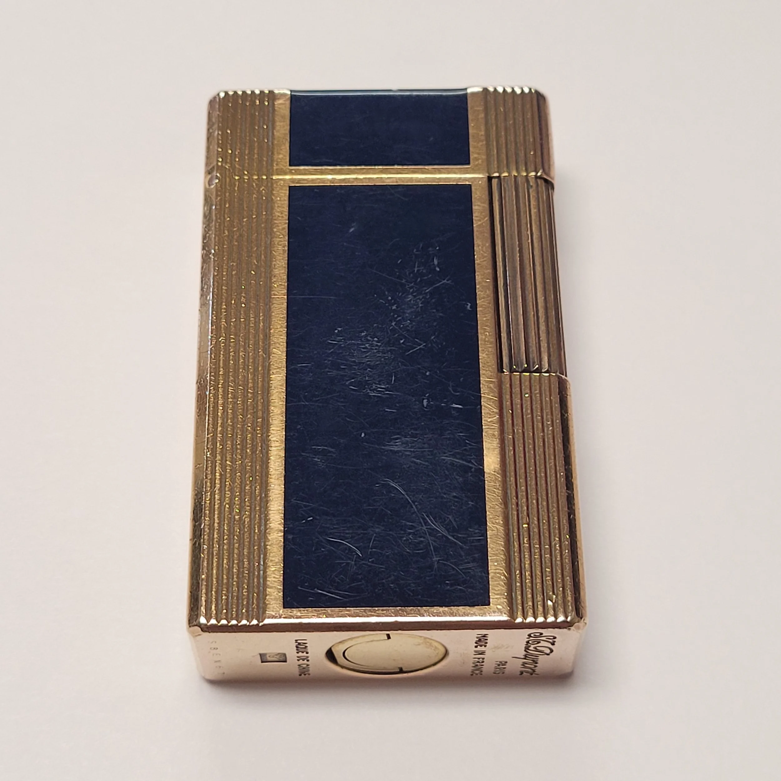 S.T. Dupont Ligne 1 Blue Lacquer & Gold Plated Lighter