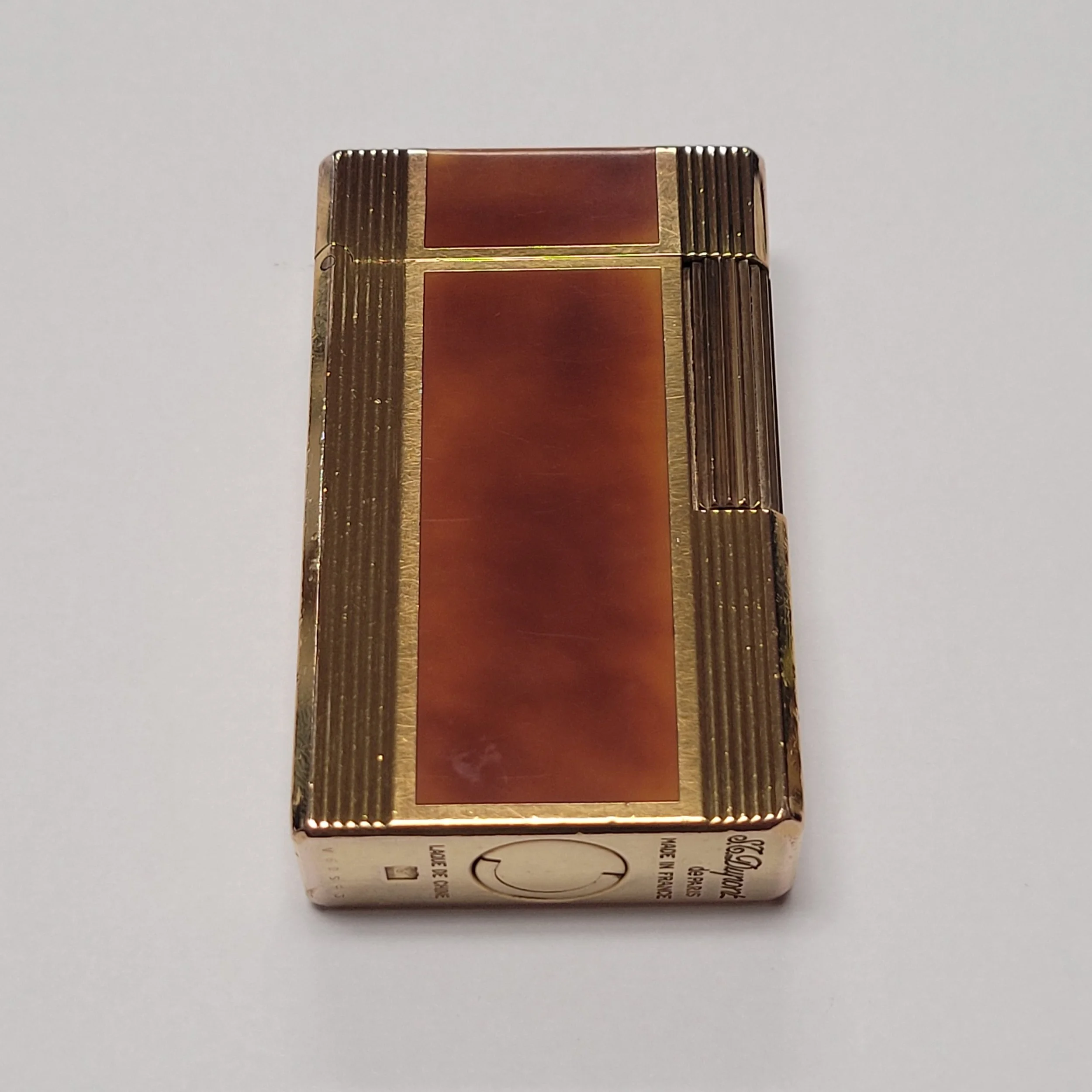 S.T. Dupont Ligne 1 Tortoise Lacquer & Gold Plated Lighter