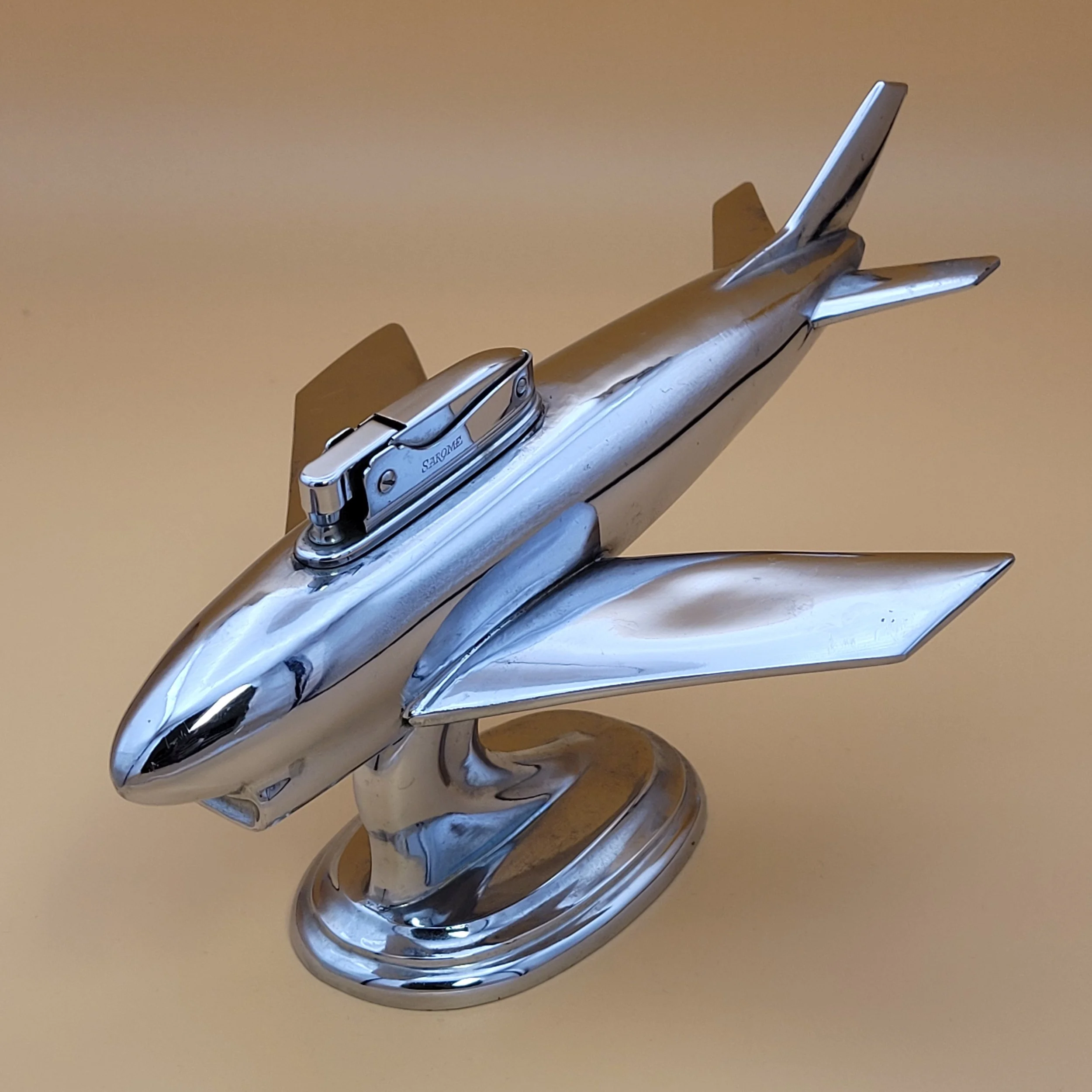 1950s Sarome Chrome Airplane Table Lighter