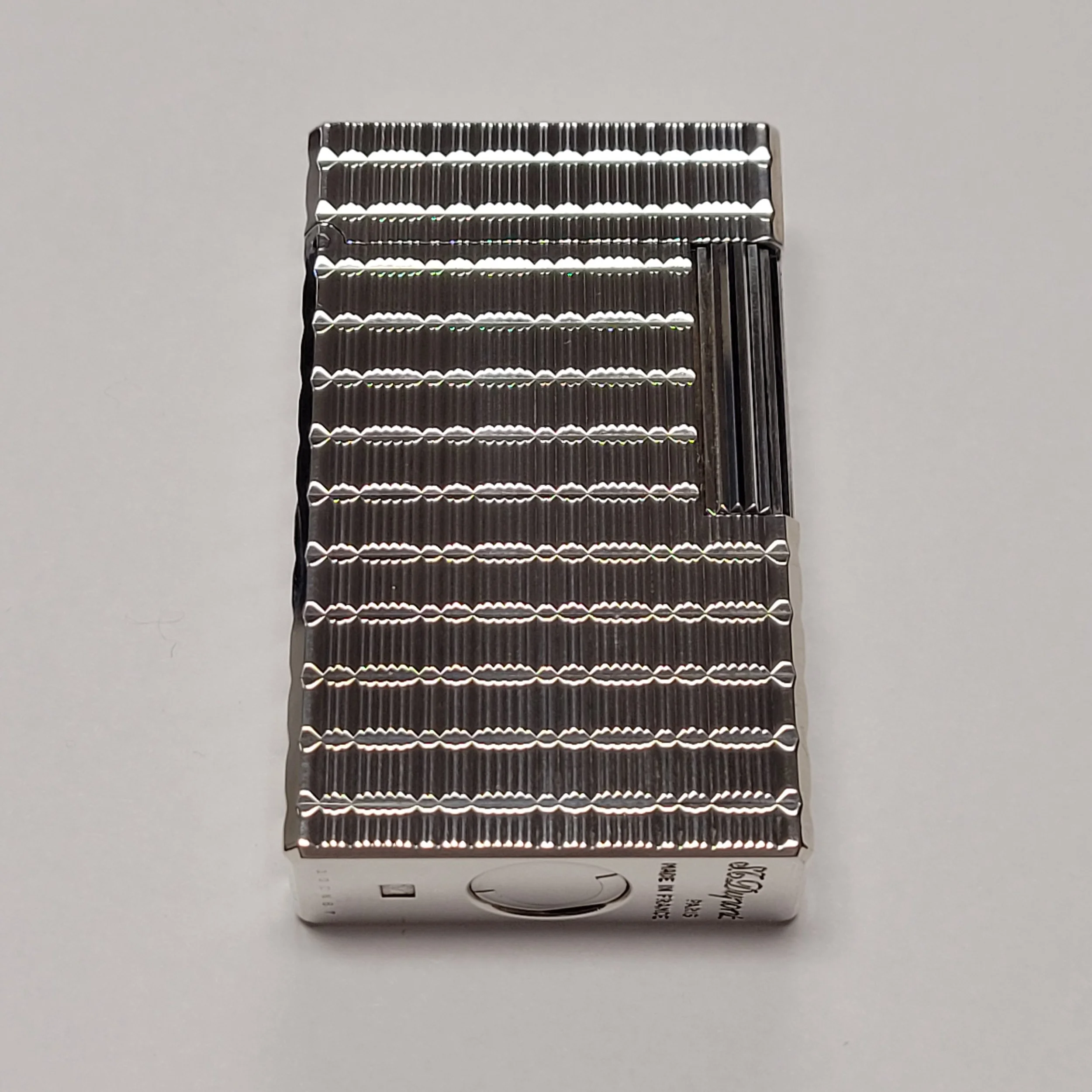 S.T. Dupont Ligne 1 Silver Plated & Rectangular Tartan Lighter