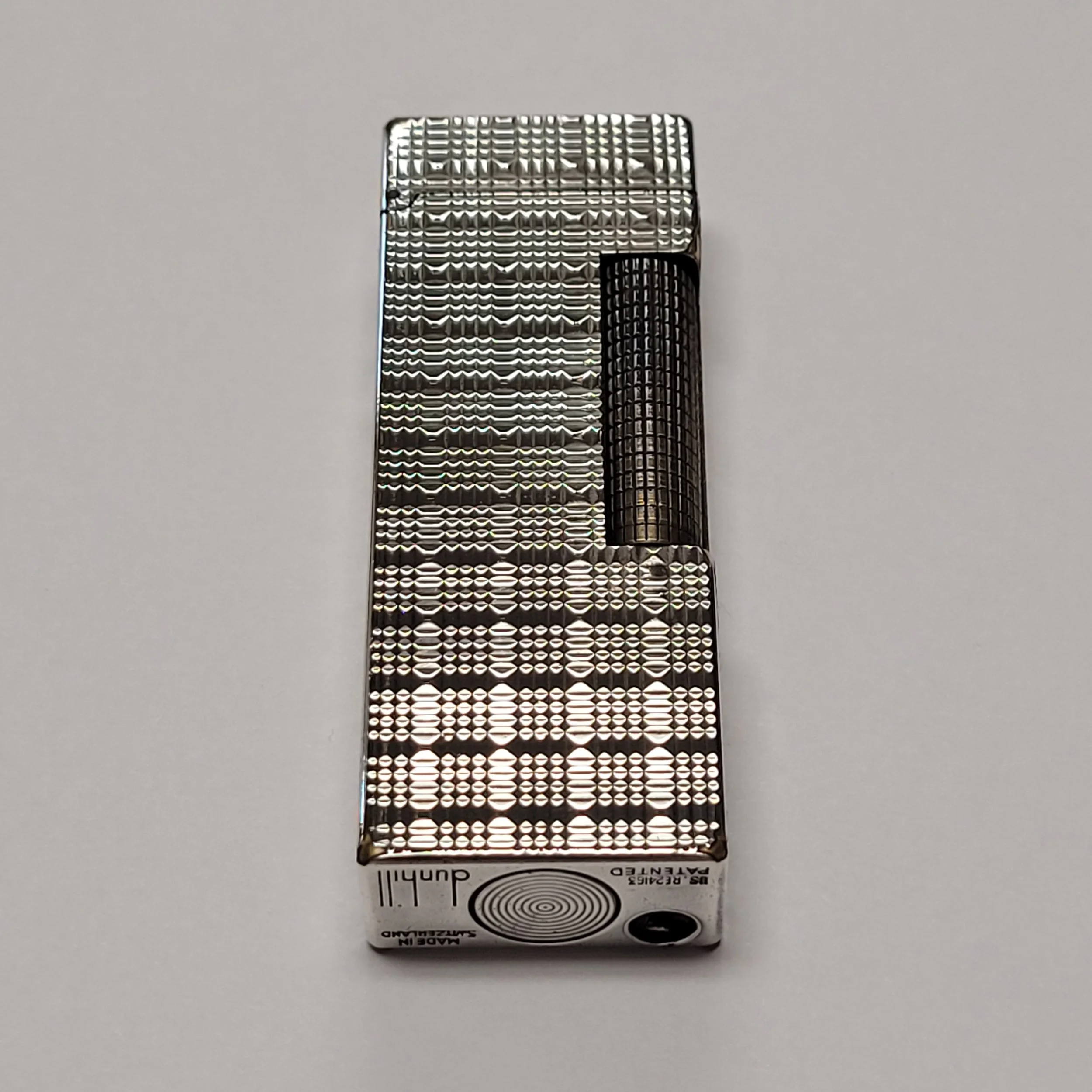 Alfred Dunhill Rollagas Silver Plated & Square Tartan Lighter