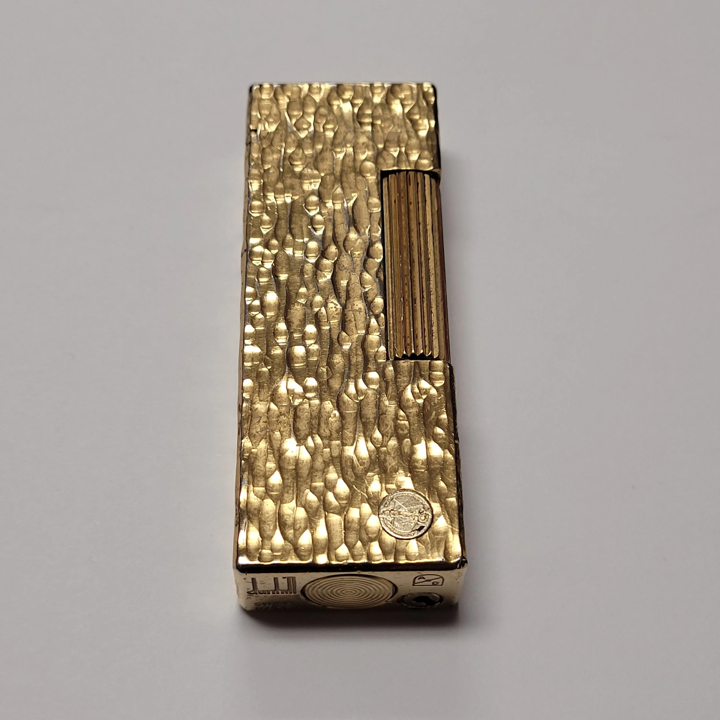 Alfred Dunhill Rollagas Bark & Gold Plated Lighter