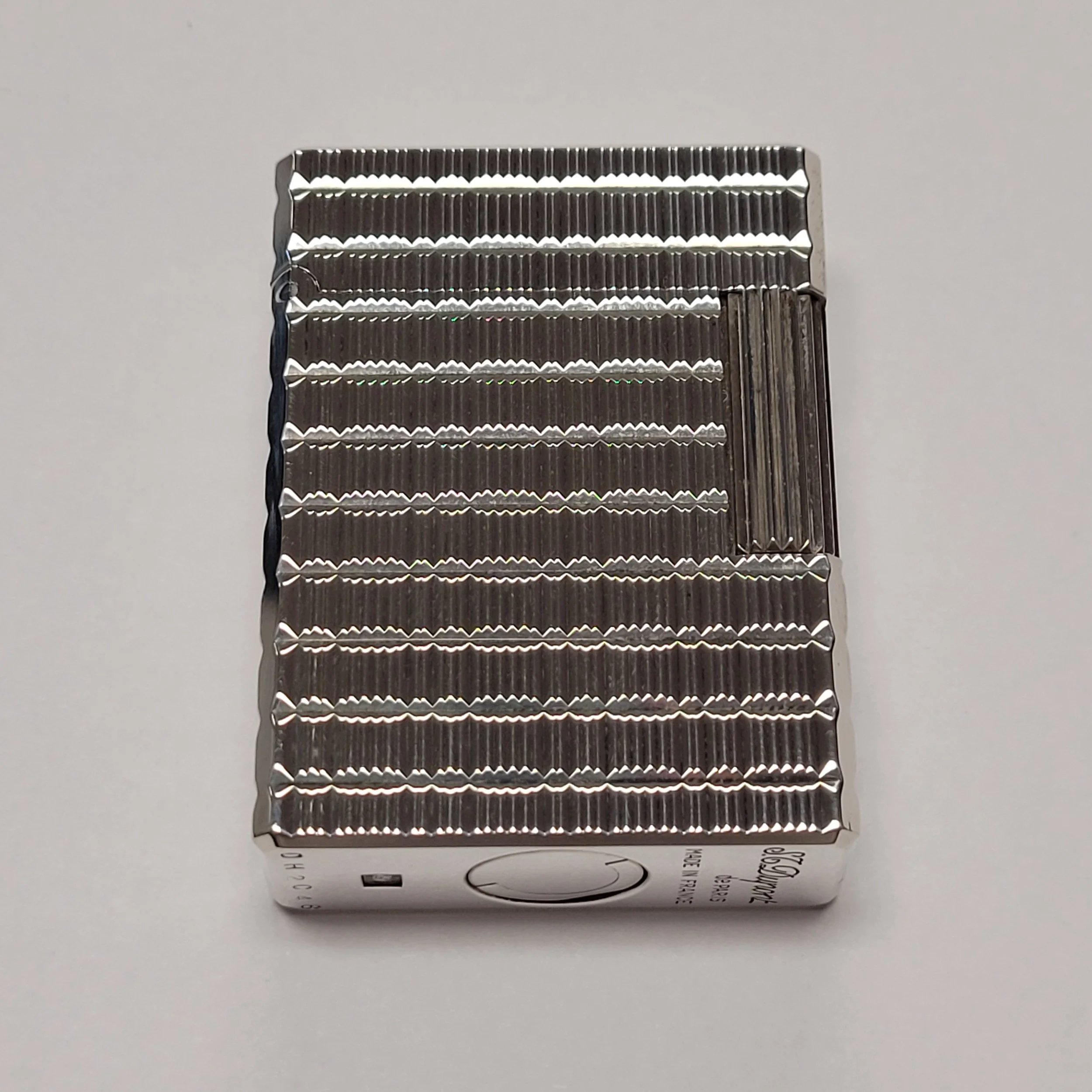 S.T. Dupont Ligne 1 Silver Plated & Rectangular Tartan Lighter