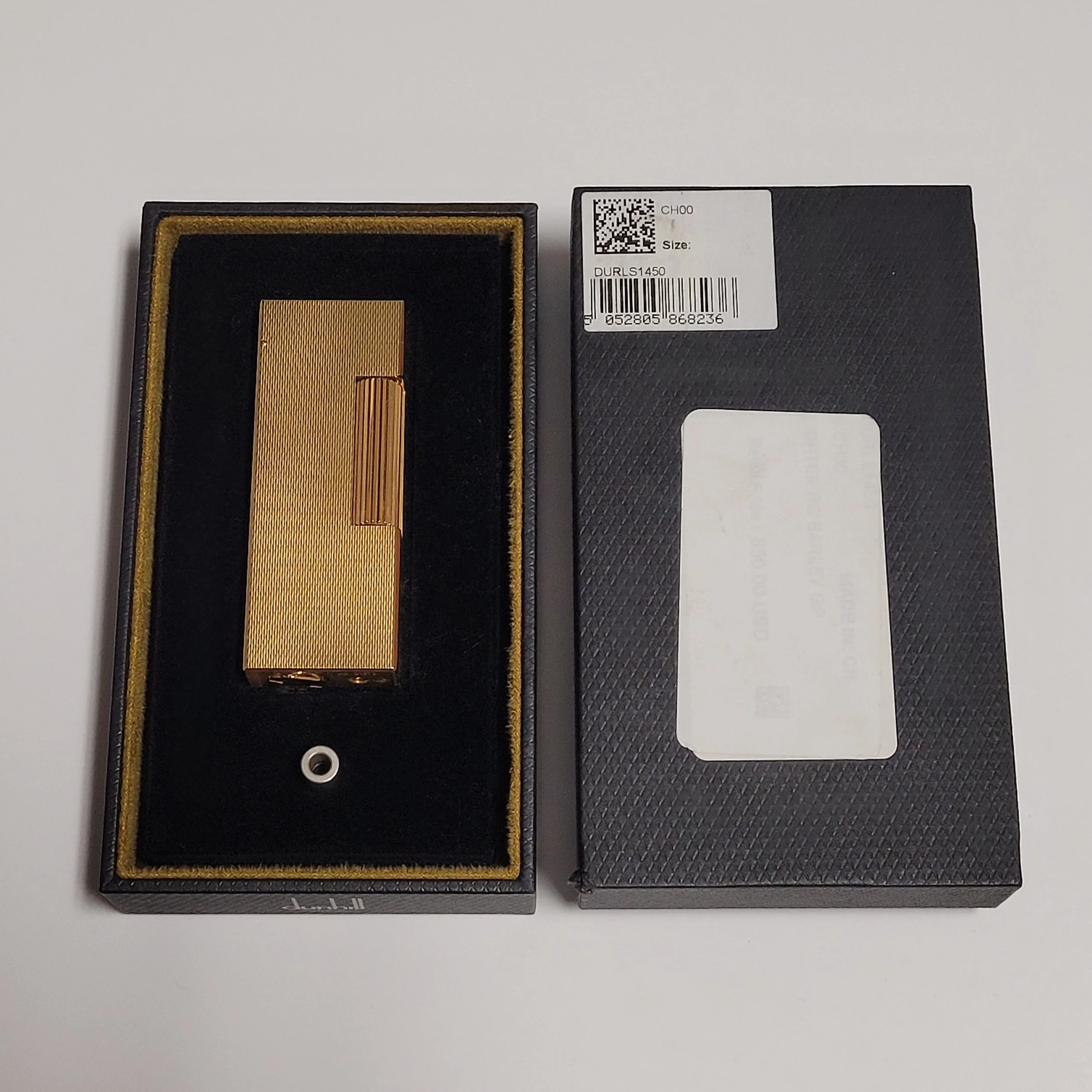 Alfred Dunhill Rollagas 2 Gold Plated Barley Lighter