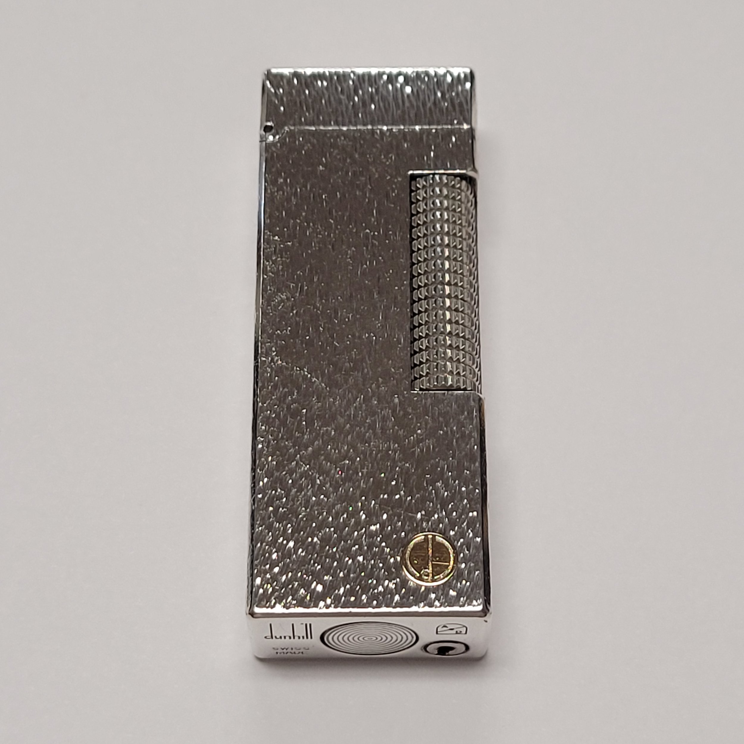 Alfred Dunhill Rollagas Silver Plated & Fine Bark Lighter