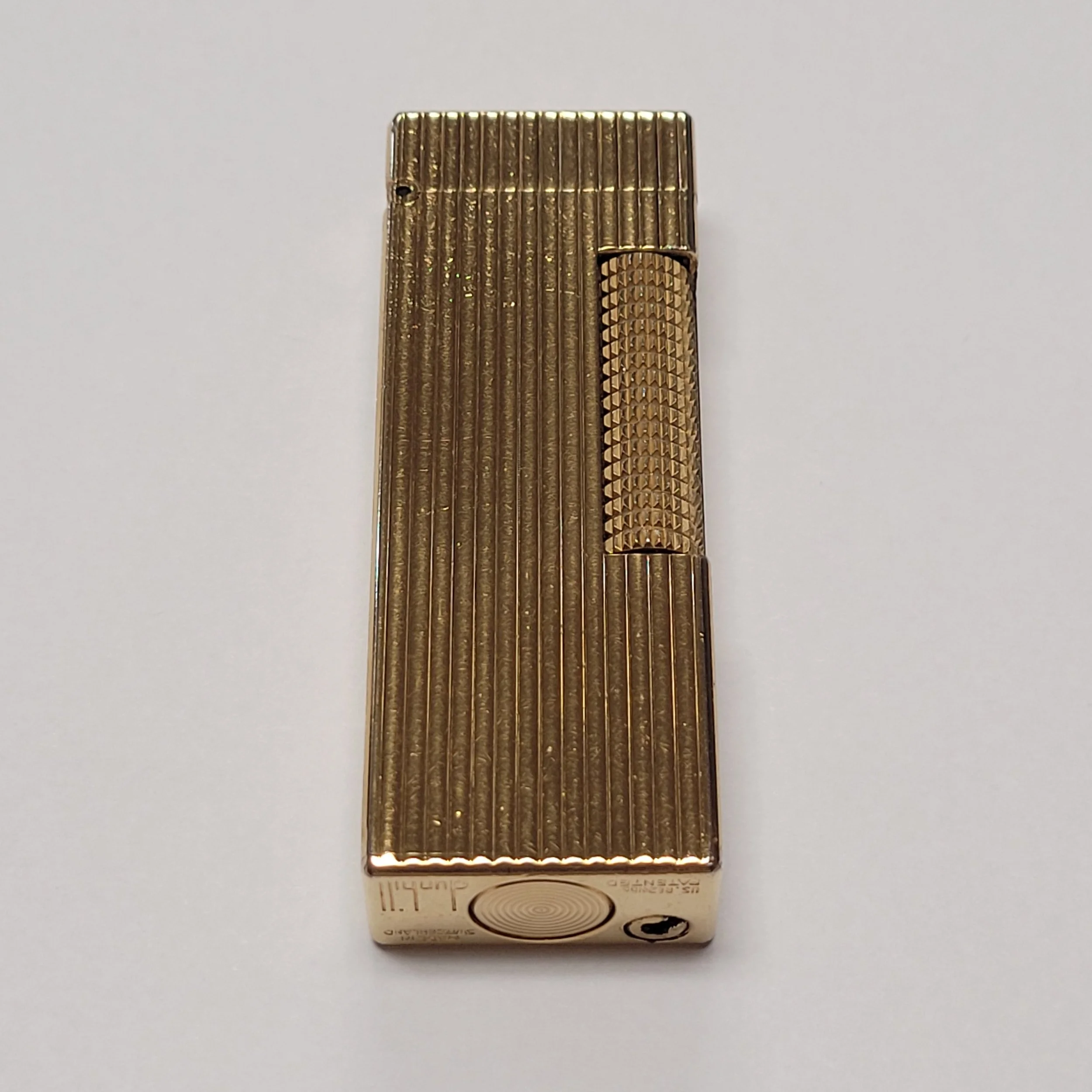 1960s Alfred Dunhill Rollagas Gold Plated & Lines Lighter