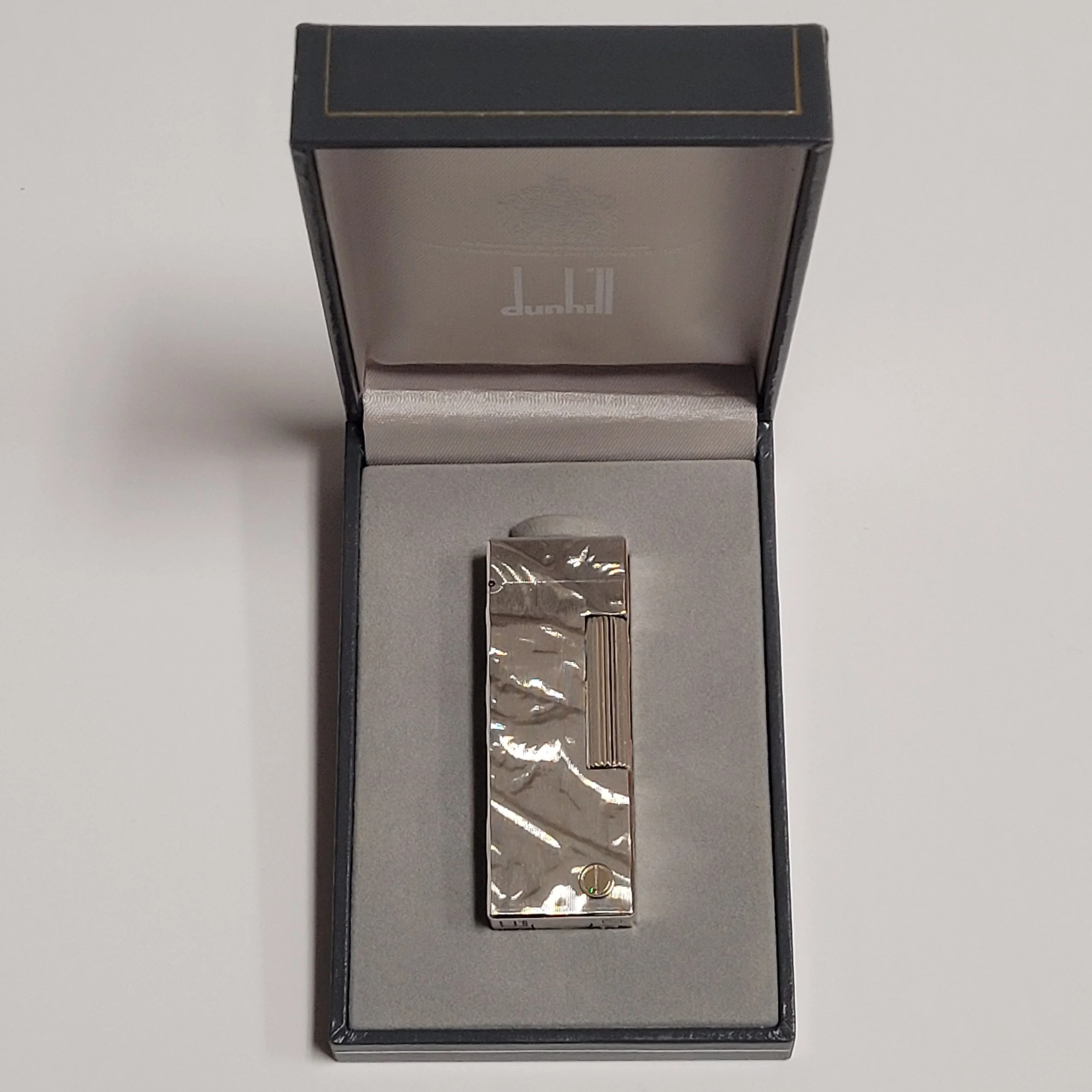 Alfred Dunhill Rollagas Silver Plated & Coral Lighter
