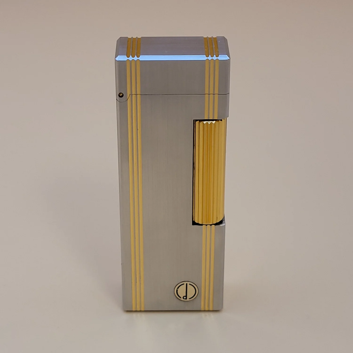 Alfred Dunhill Rollagas Brushed Palladium & Gold Strips Lighter 