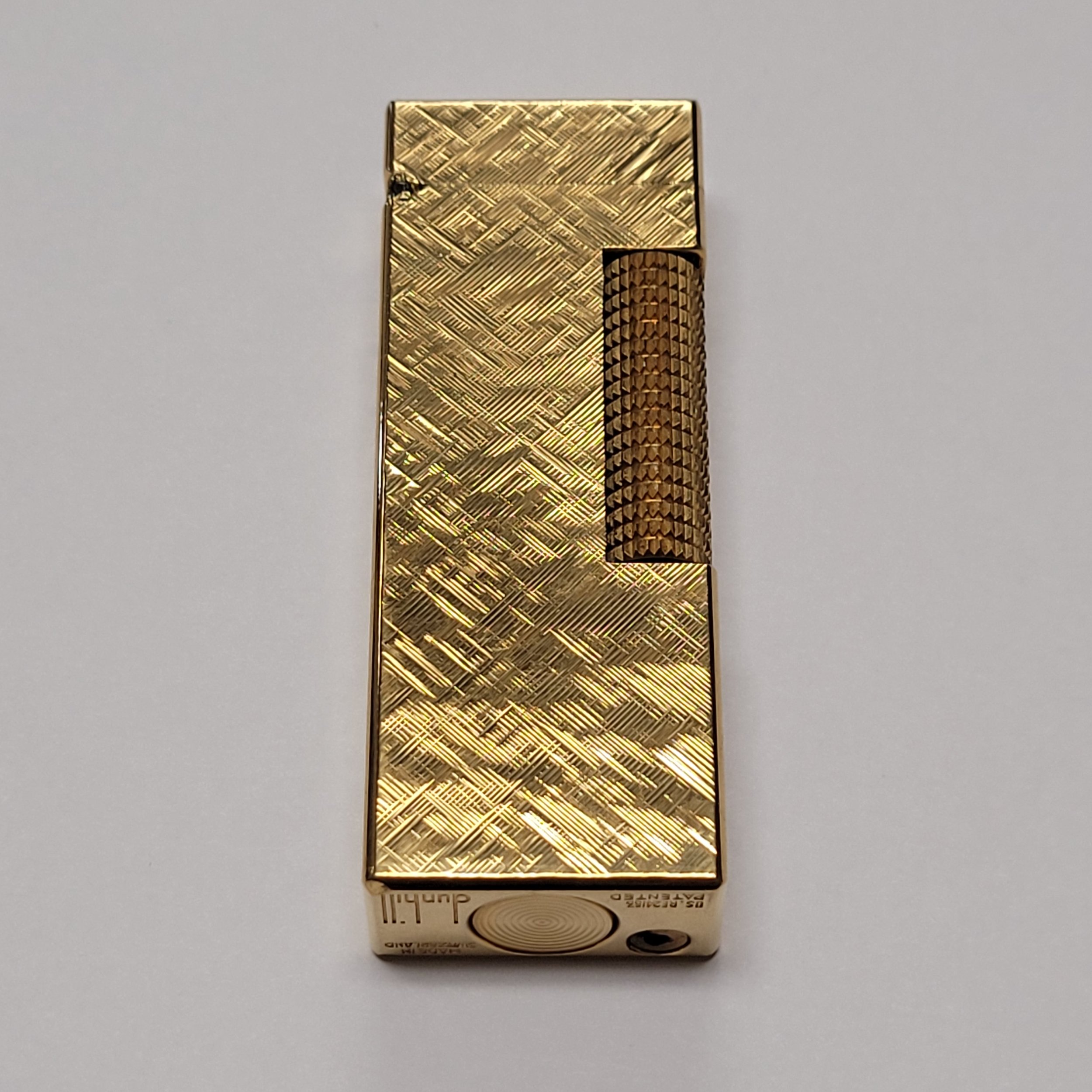 1960s Alfred Dunhill Rollagas Gold Plated & Florentine Lighter