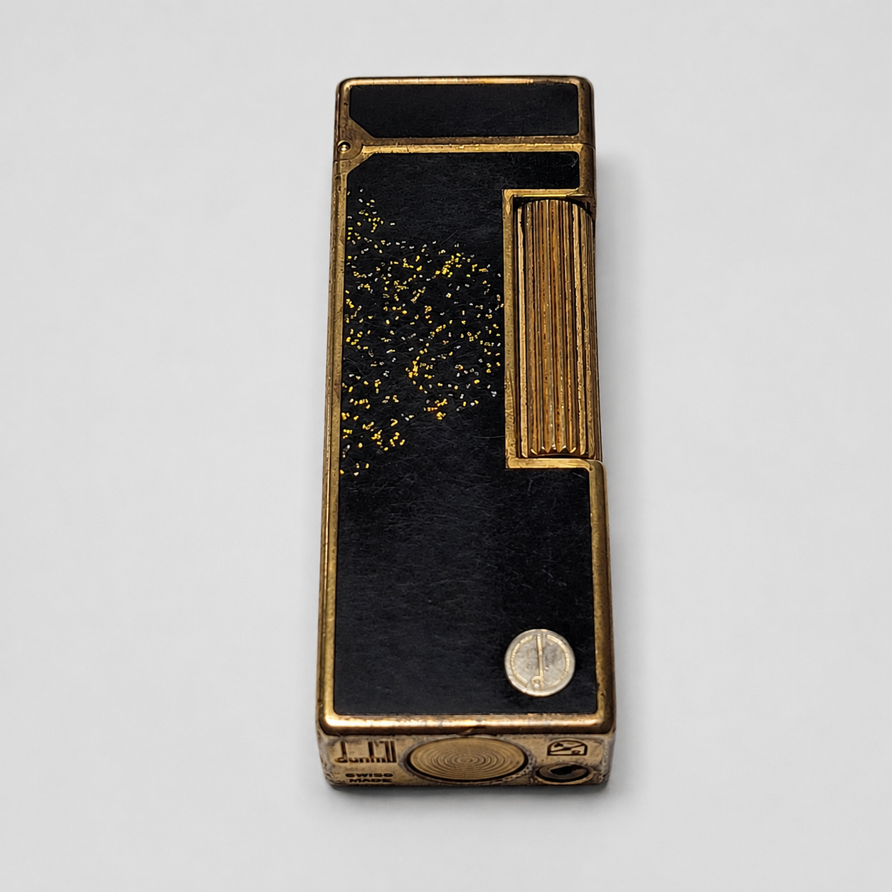 Alfred Dunhill Rollagas Gold Dust & Black Lacquer Lighter