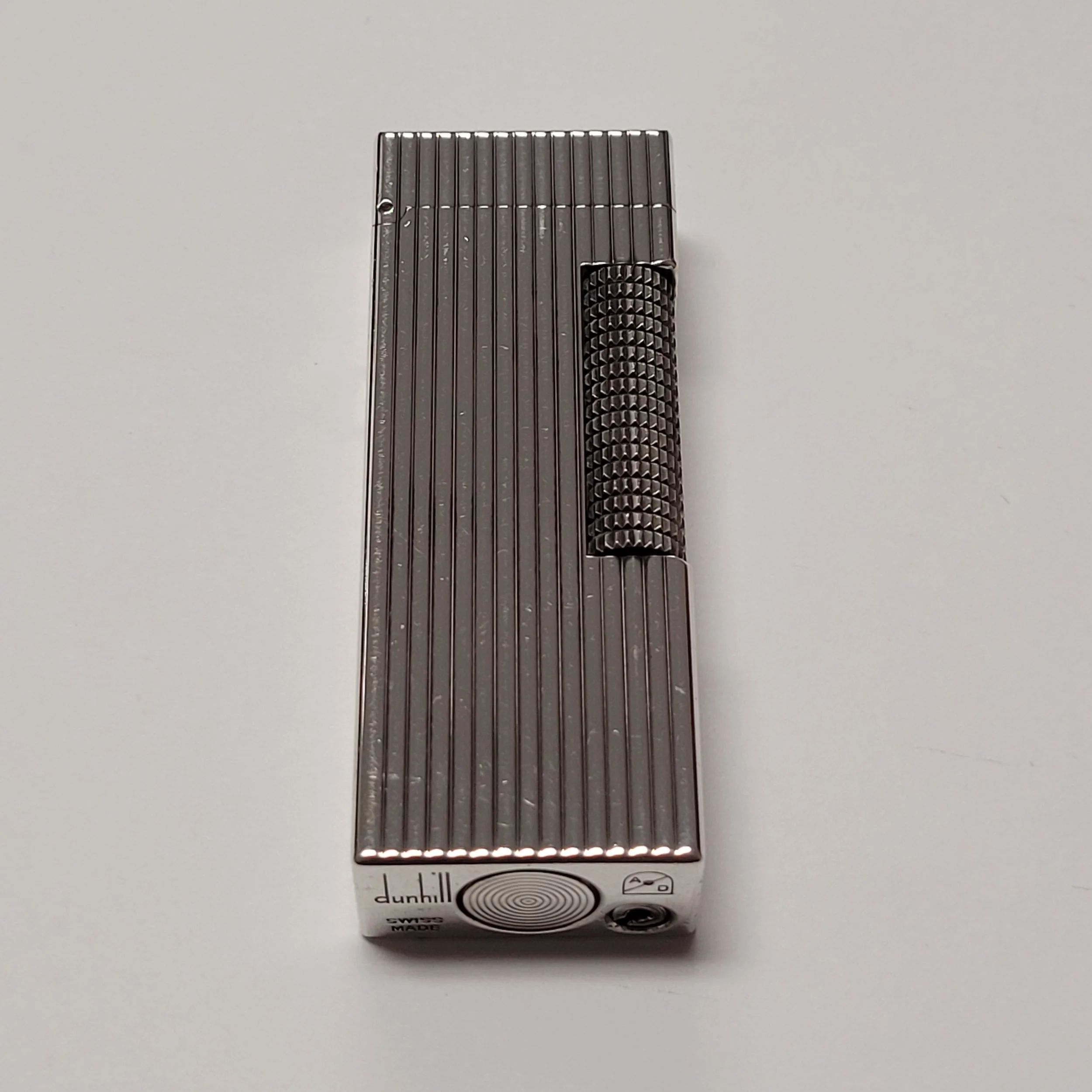 Dunhill Rollagas Silver Plated Lines Lighter