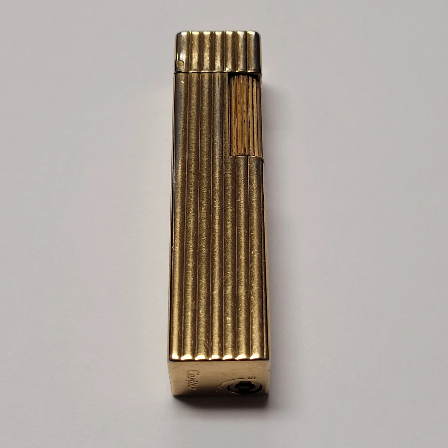Cartier Cube Gold Plated Columns Lighter — Elegant Lighters 