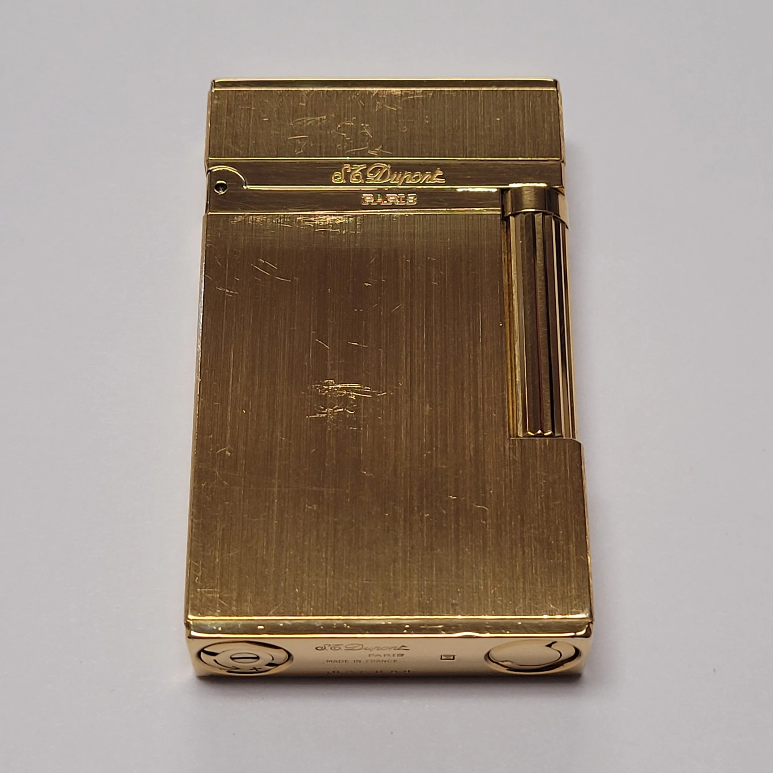 S.T. Dupont Ligne 2 Brushed Gold Plated Lighter