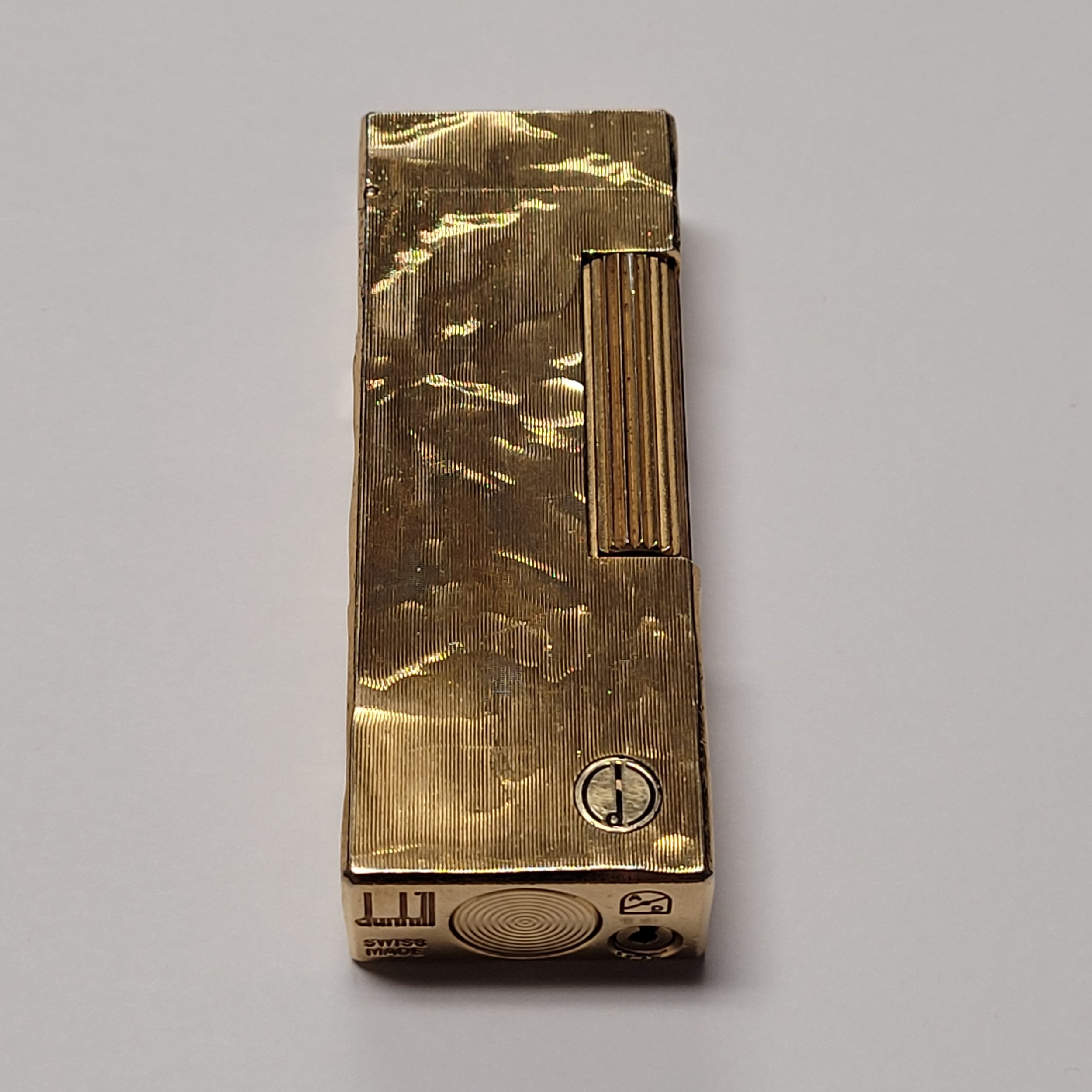 Alfred Dunhill Rollagas Coral & Gold Plated Lighter