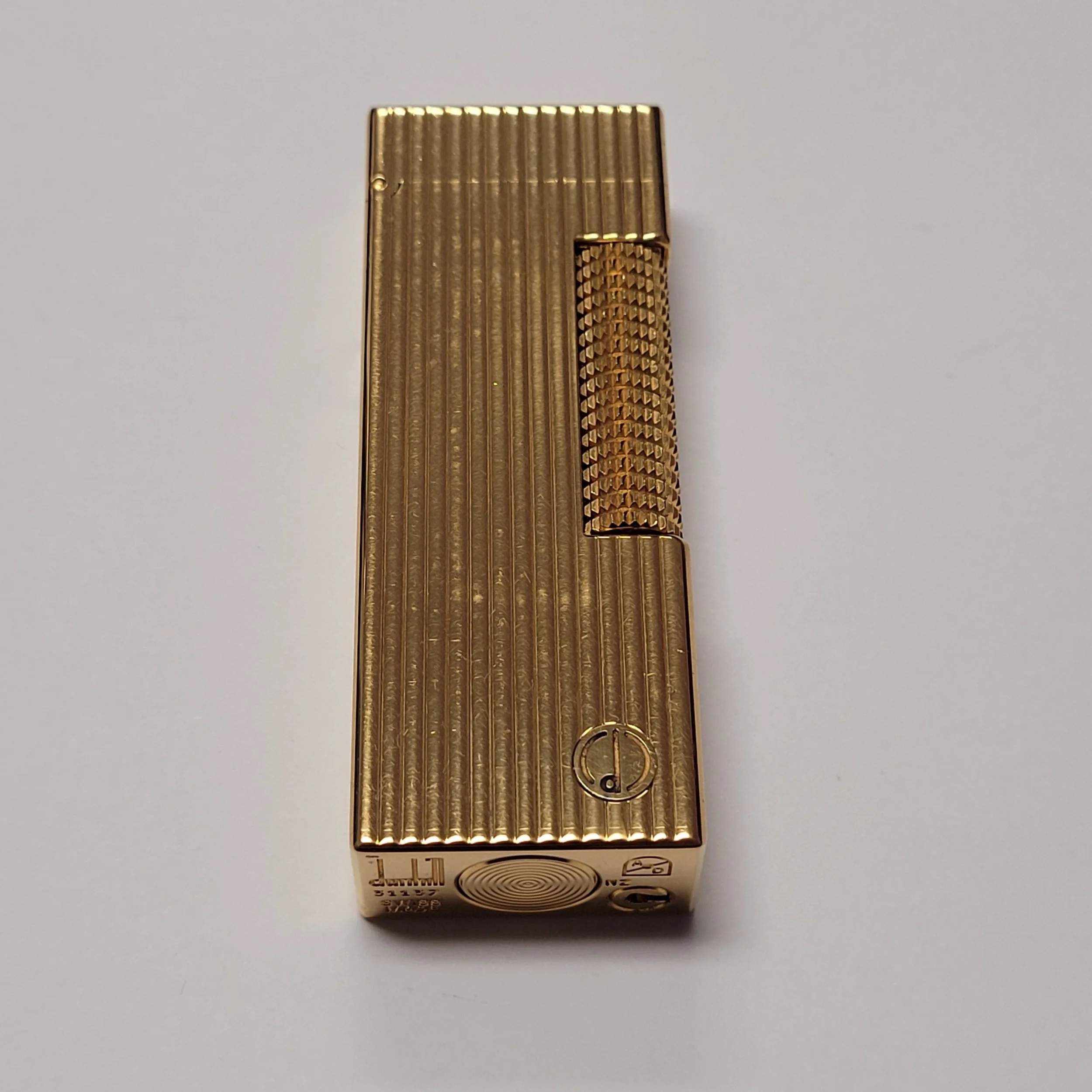 Dunhill Rollagas Gold Plated Lines Lighter