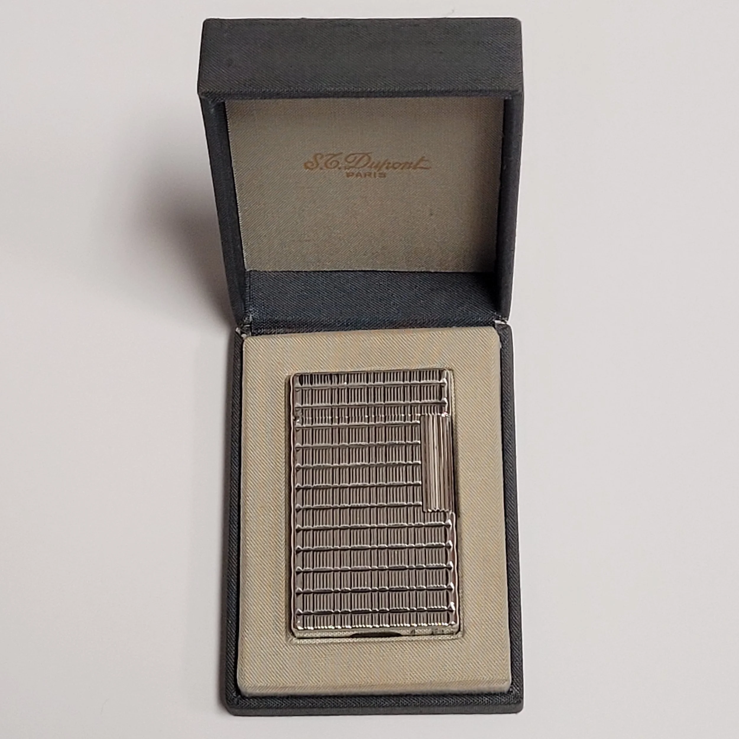 S.T. Dupont Ligne 1 Silver Plated & Square Tartan Lighter