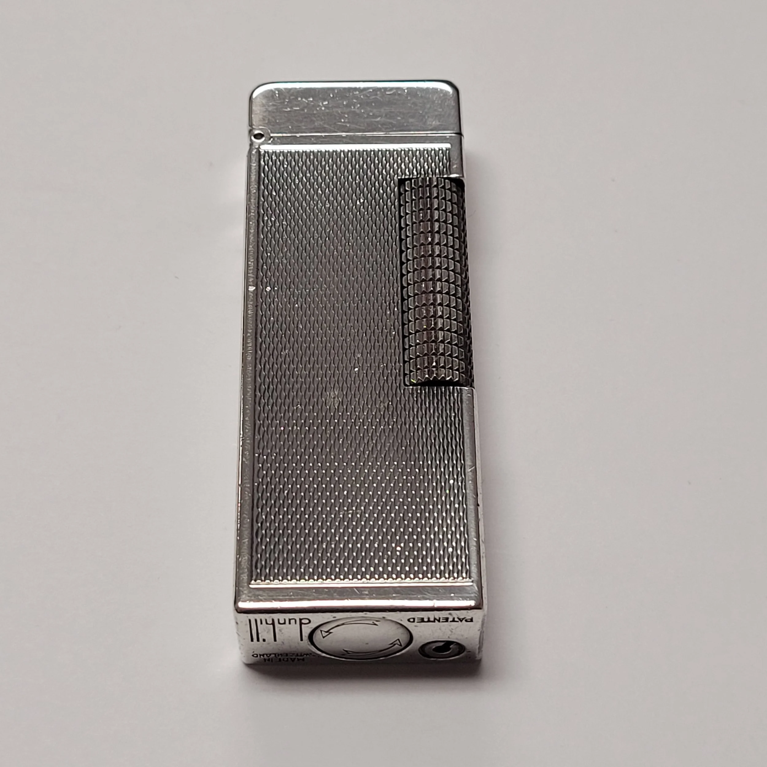 Alfred Dunhill 1960s Rollagas Silver Plated Barley Lighter