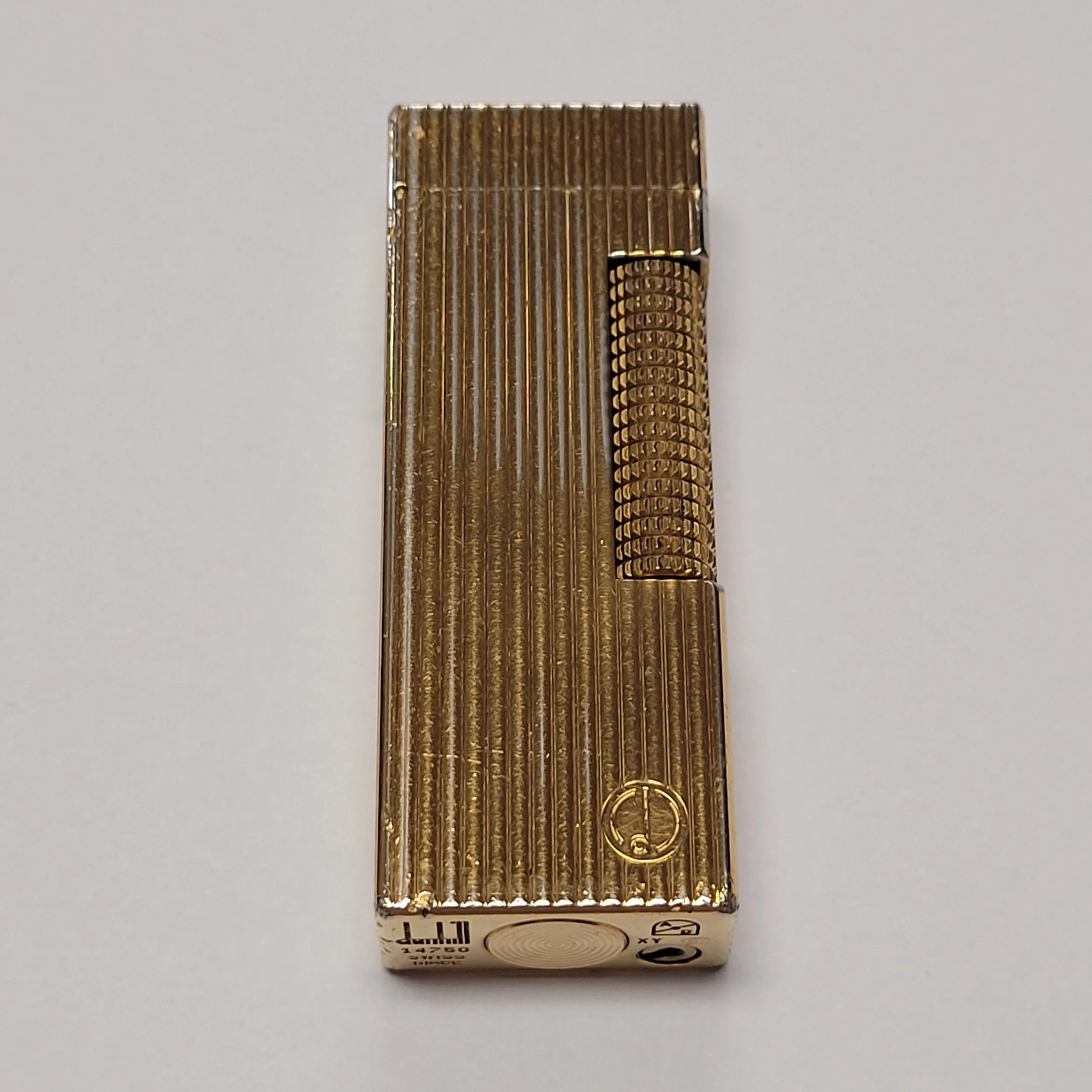Alfred Dunhill Rollagas Gold Plated & Lines Lighter