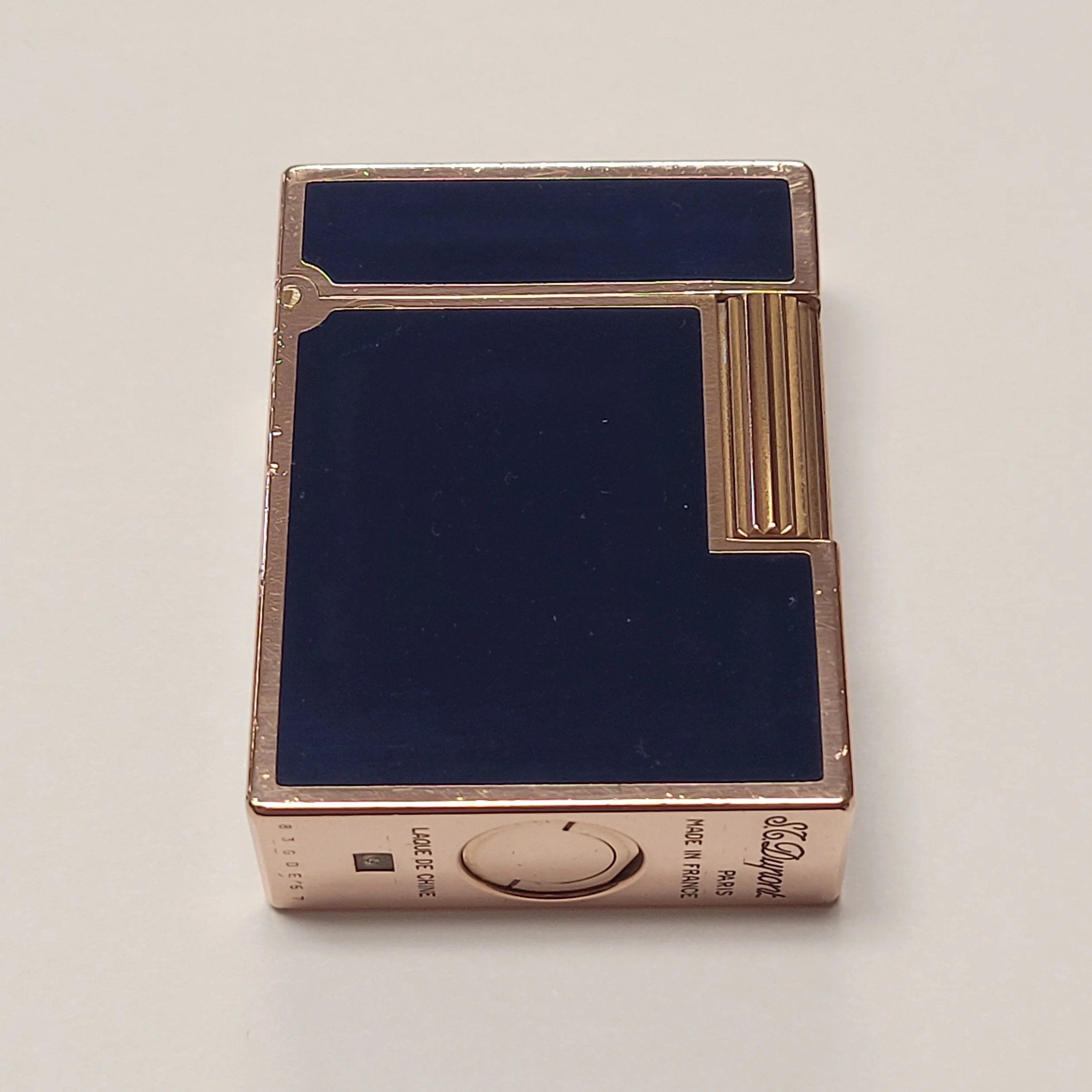 S.T. Dupont Ligne 1 Blue Lacquer Gold Plated Lighter