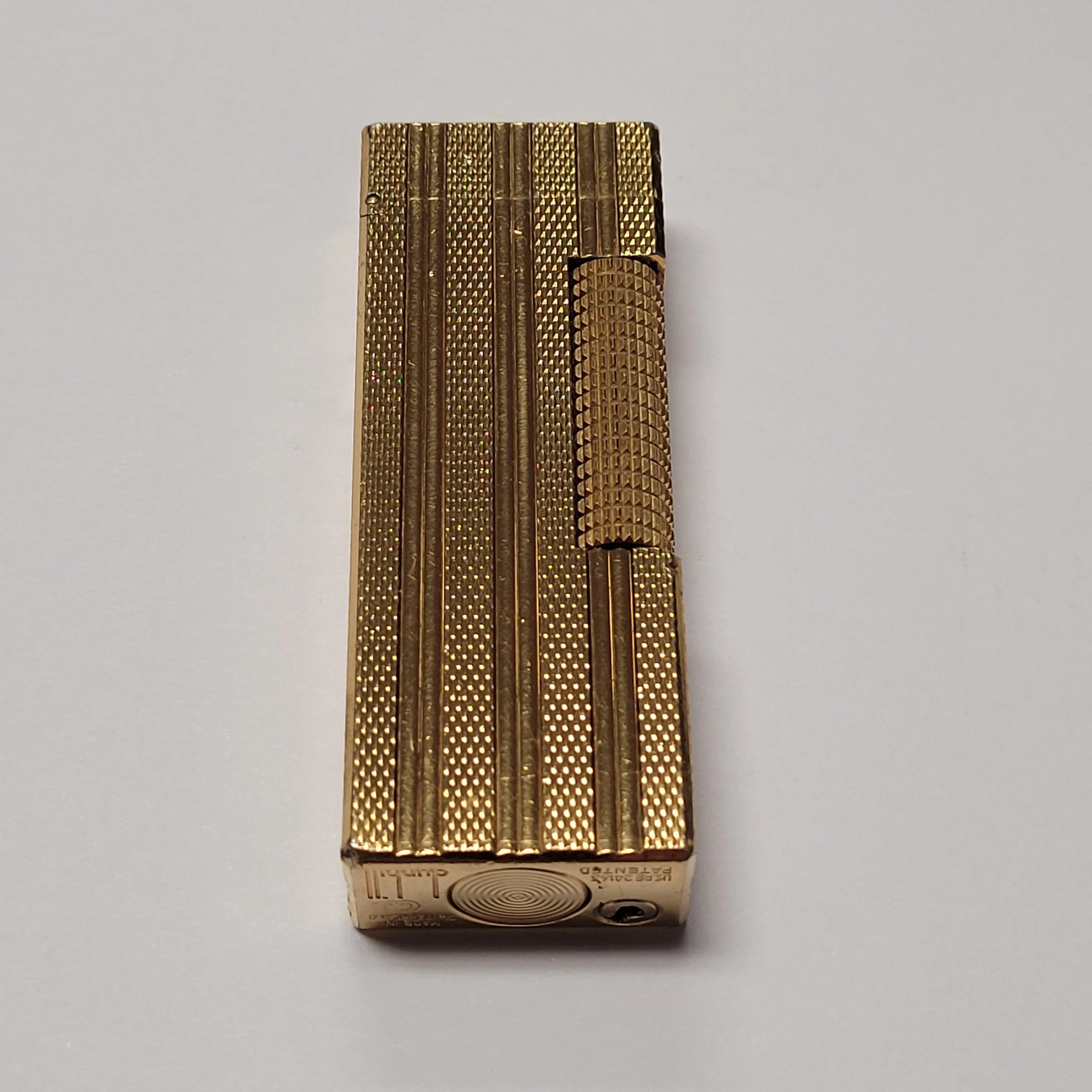 Alfred Dunhill Rollagas Gold Plated Columns Lighter