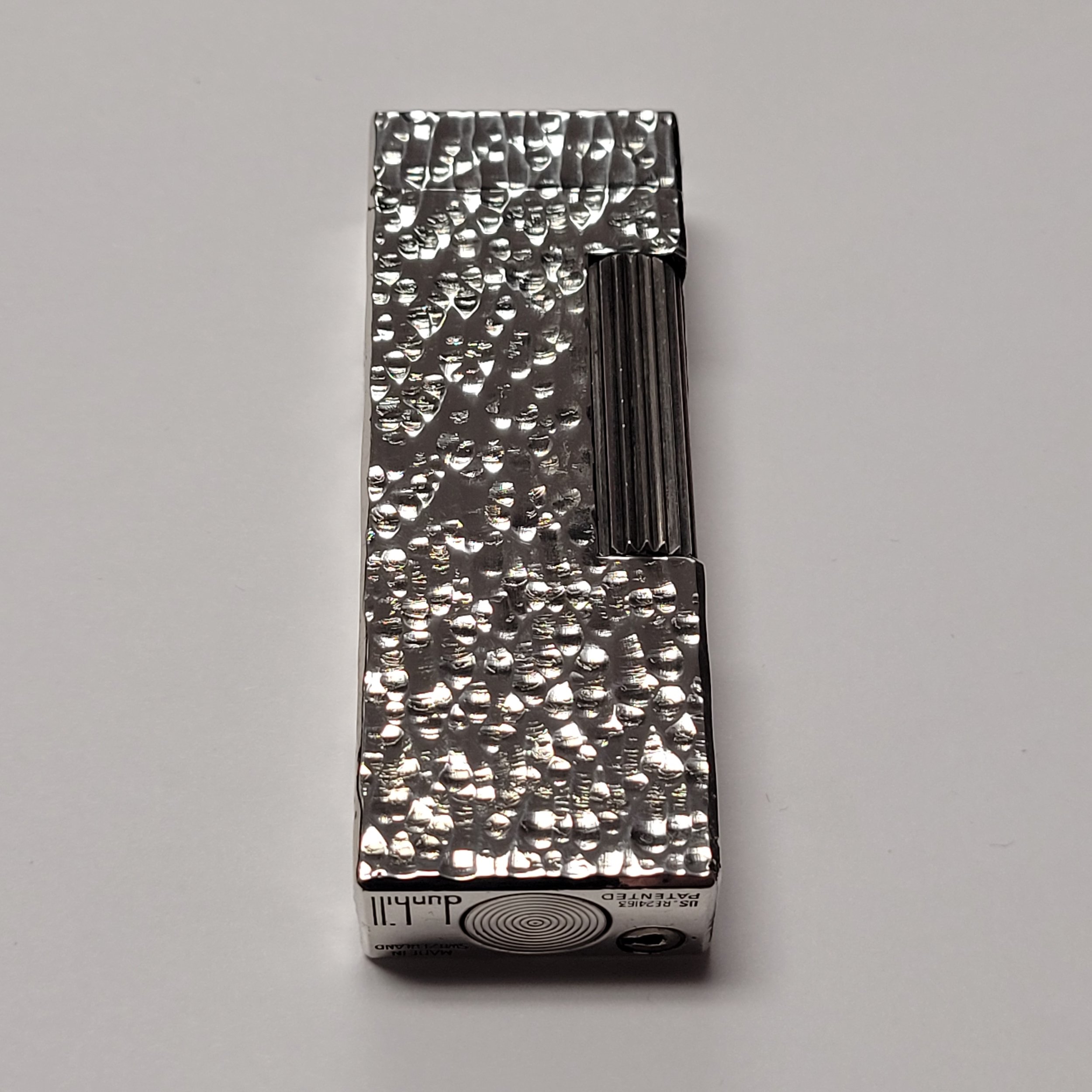 Alfred Dunhill Rollagas Bark & Silver Plated Lighter