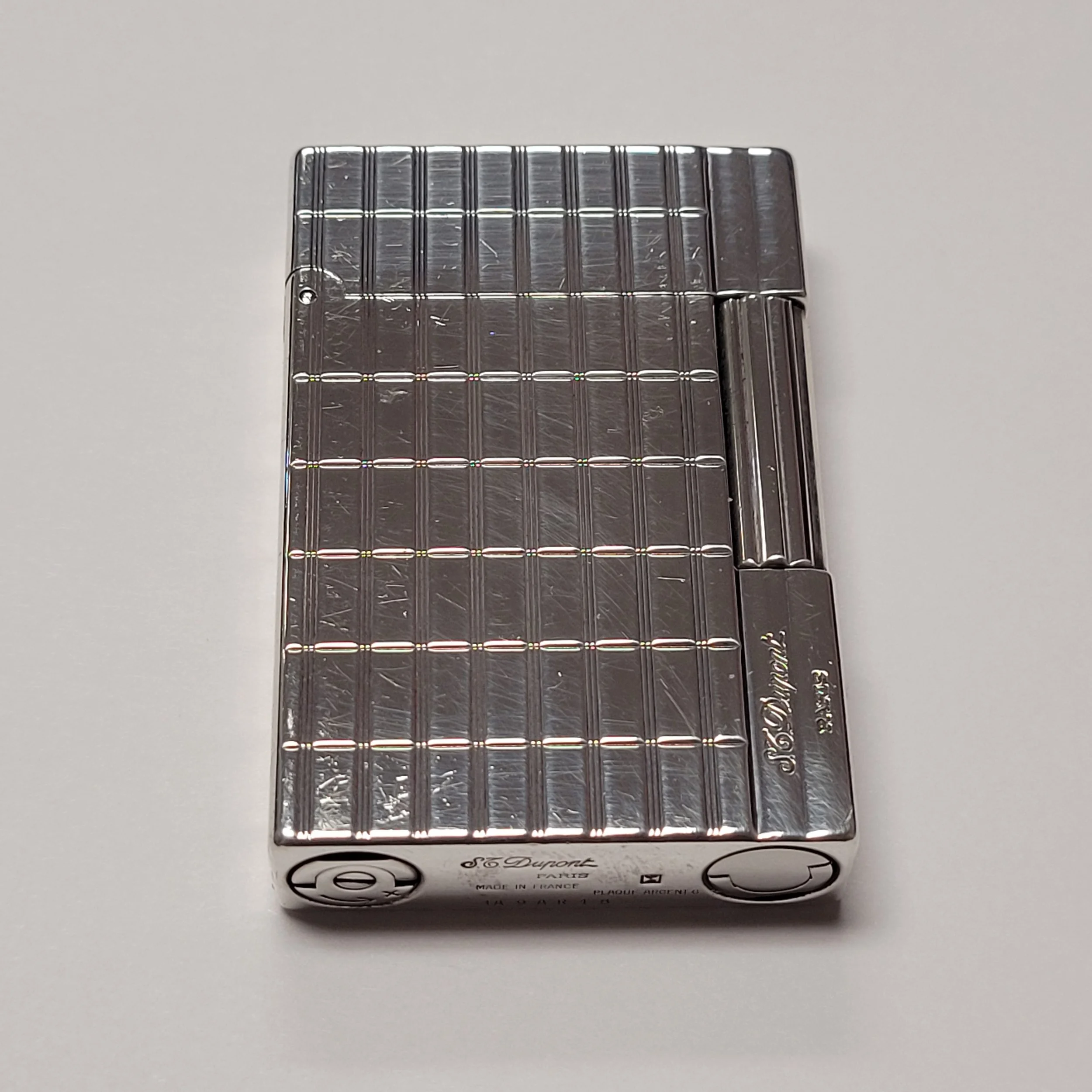 S.T. Dupont Gatsby Silver Plated Rectangles Lighter