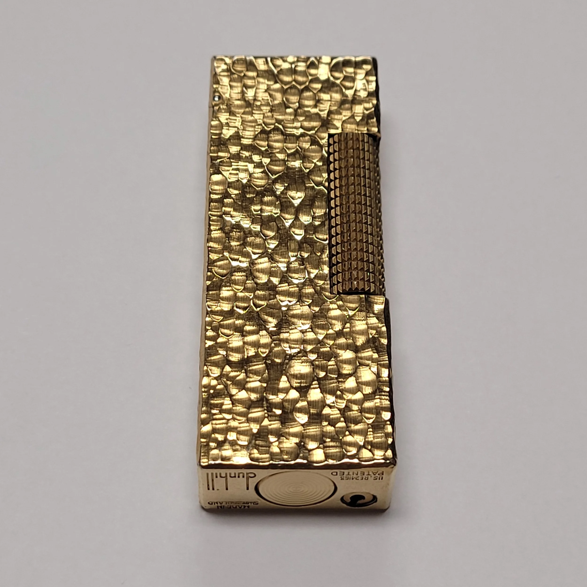 Alfred Dunhill Rollagas Bark & Gold Plated Lighter