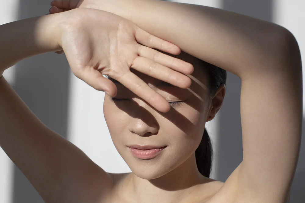 Woman with smooth, healthy-looking skin