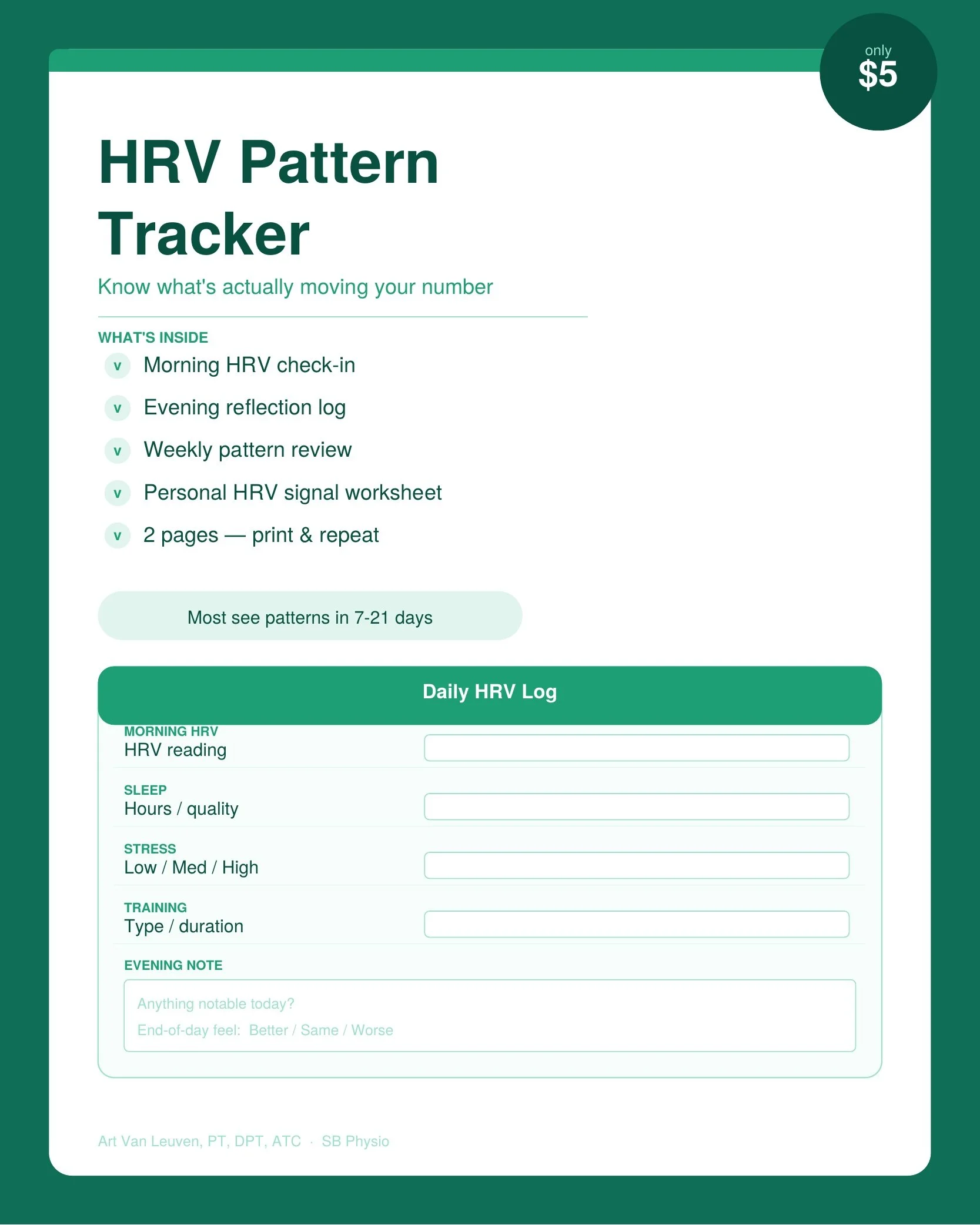 HRV Pattern Tracker — Know What's Actually Moving Your Number