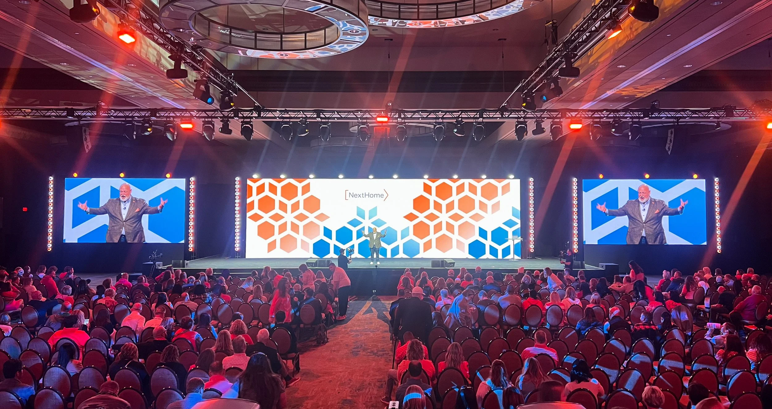 Beautiful, clean LED wall with bright colors and complimentary lighting.