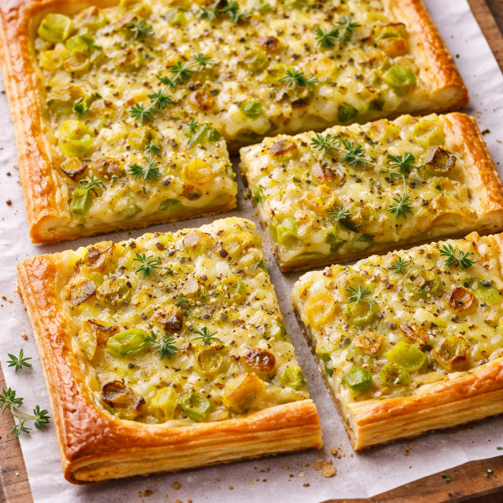 Puff Pastry Leek Tart with Gruyère | Perfect Pinot Blanc Pairing