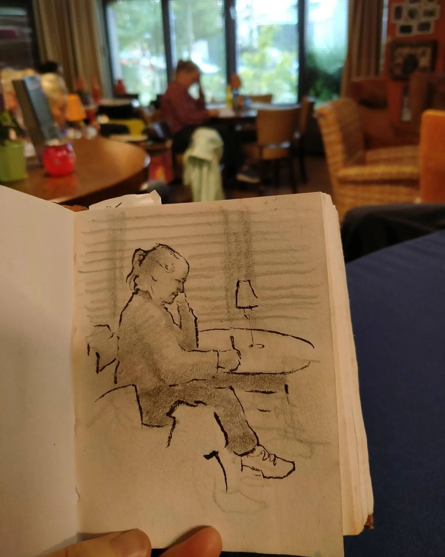 I spent time with my local urban sketching group the other day.  I'm in love with the texture you get from using a brush pen on hand-made paper.
