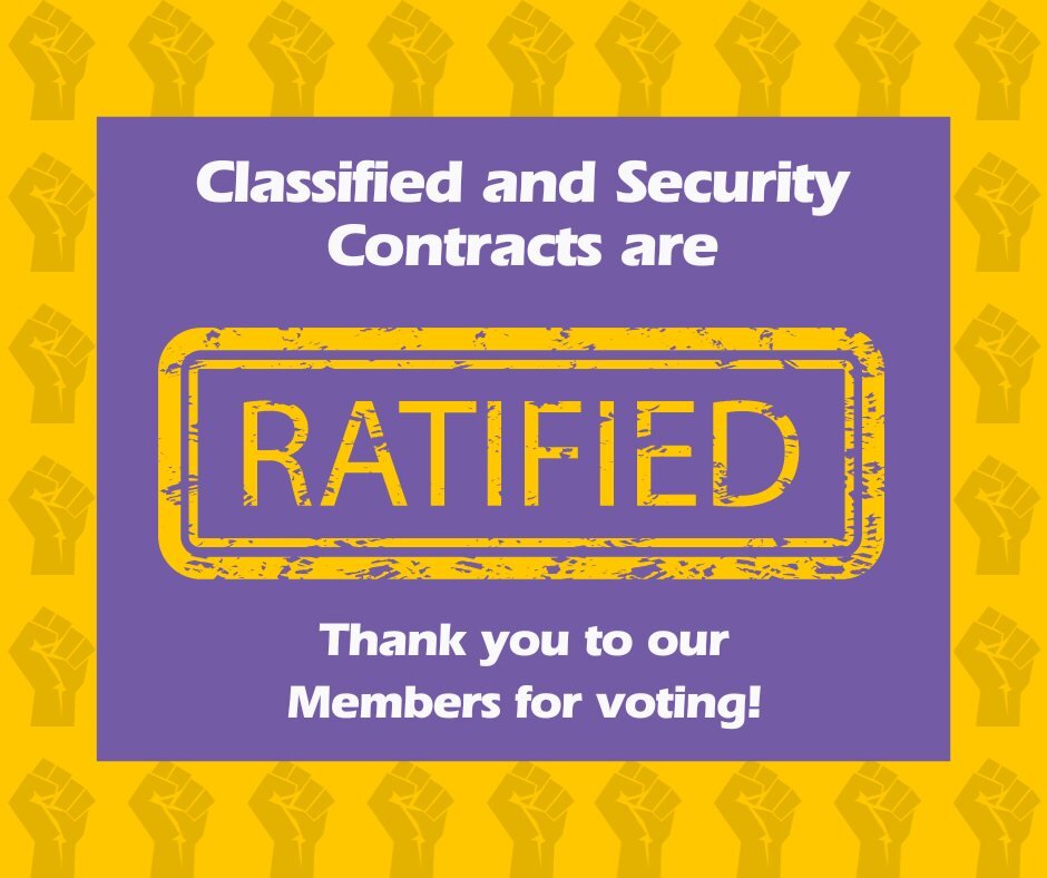 The 2023-2025 Contracts for Classified Staff as well as for Security Staff have been ratified after last nights BOE meeting! 

USD 259 payroll will be working diligently to get back-payments made and we will share an update when the new contract is u